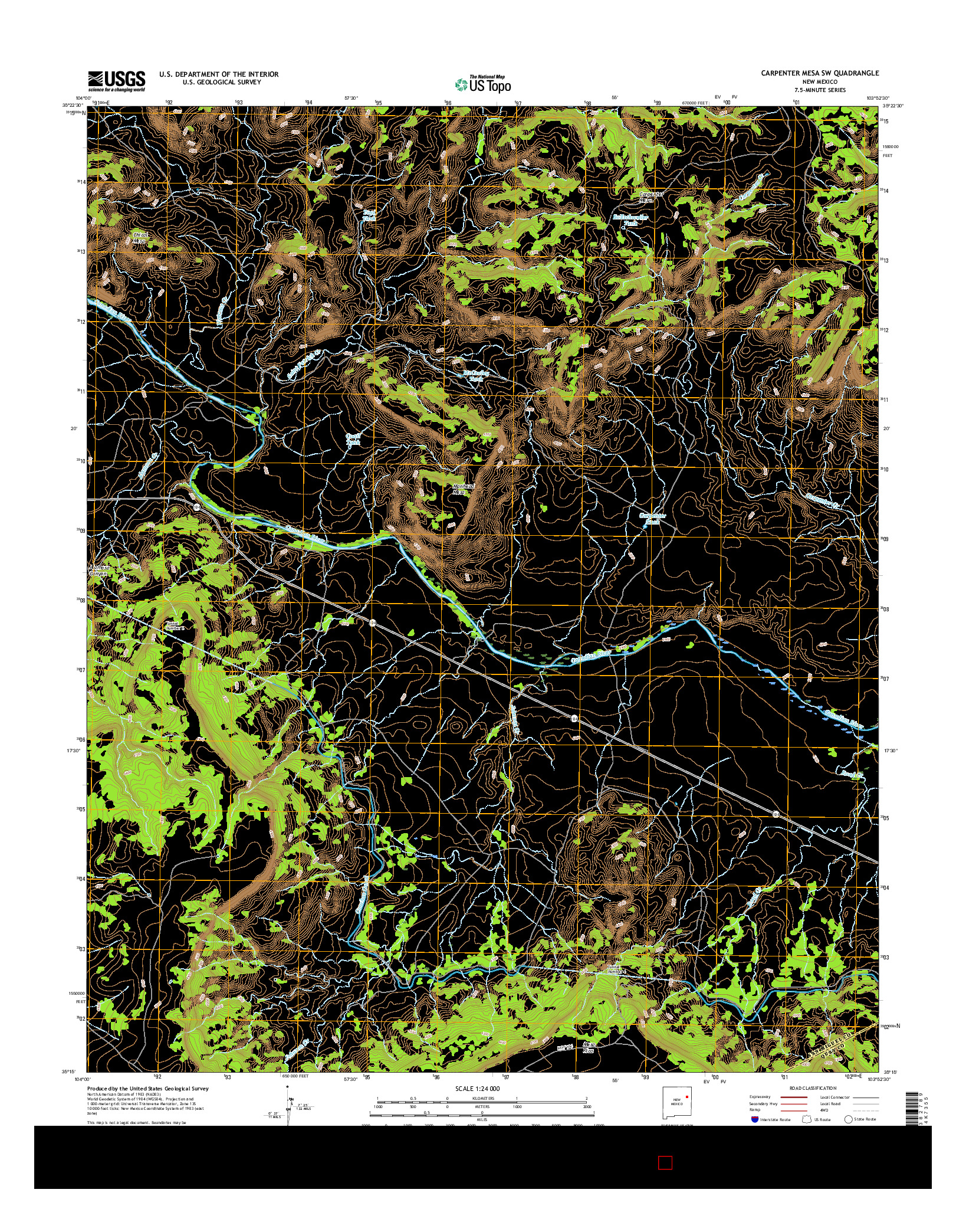 USGS US TOPO 7.5-MINUTE MAP FOR CARPENTER MESA SW, NM 2017