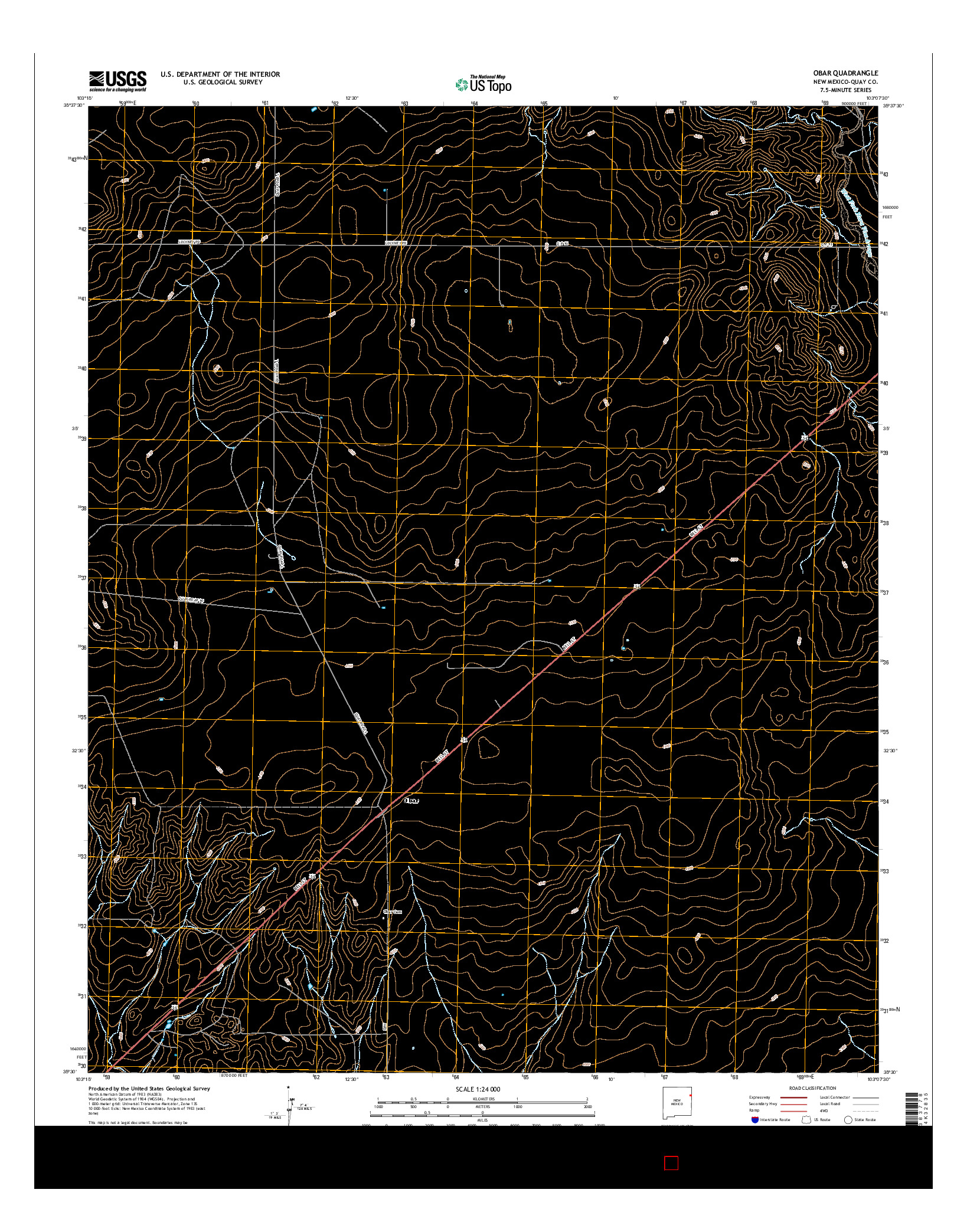 USGS US TOPO 7.5-MINUTE MAP FOR OBAR, NM 2017
