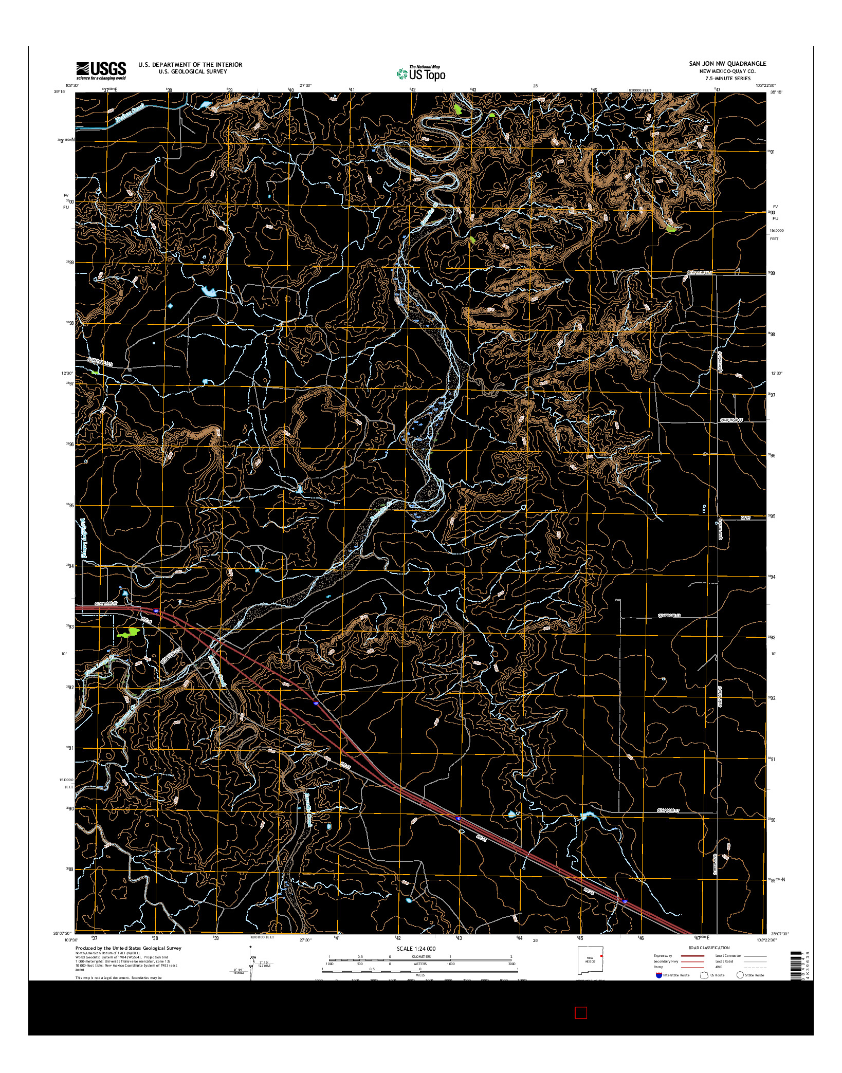 USGS US TOPO 7.5-MINUTE MAP FOR SAN JON NW, NM 2017
