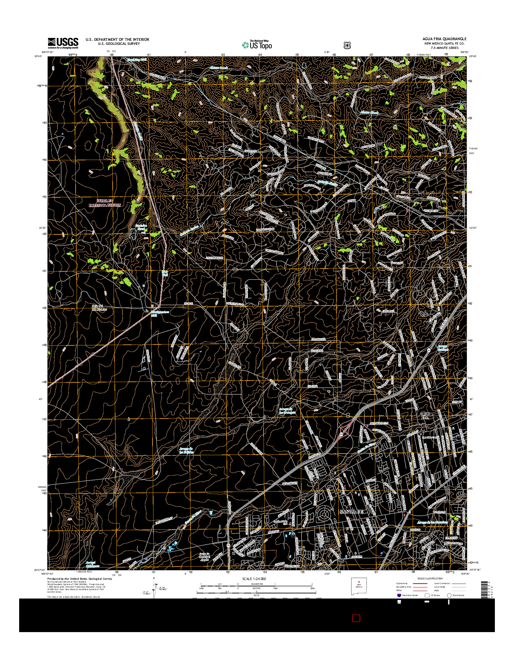 USGS US TOPO 7.5-MINUTE MAP FOR AGUA FRIA, NM 2017