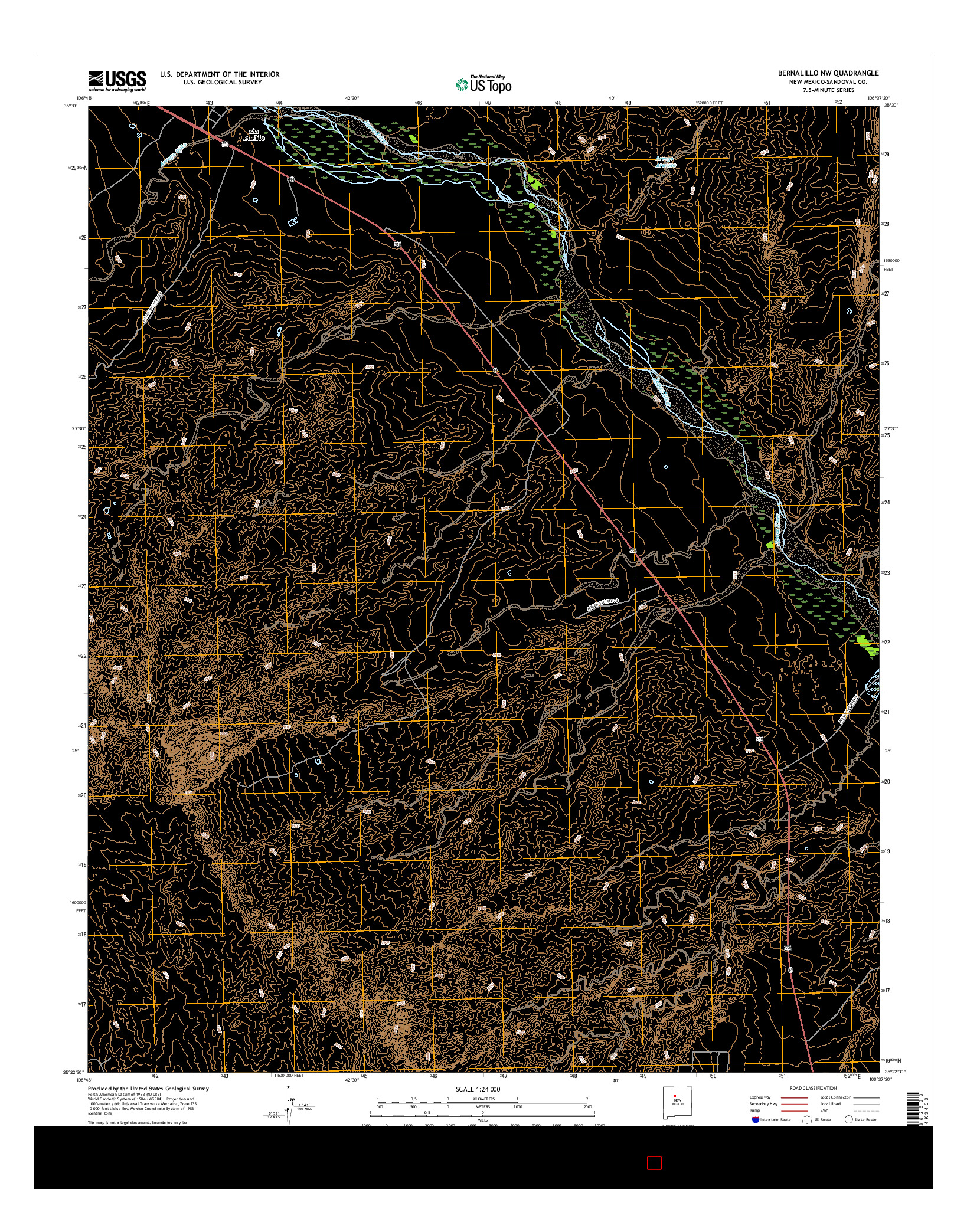 USGS US TOPO 7.5-MINUTE MAP FOR BERNALILLO NW, NM 2017