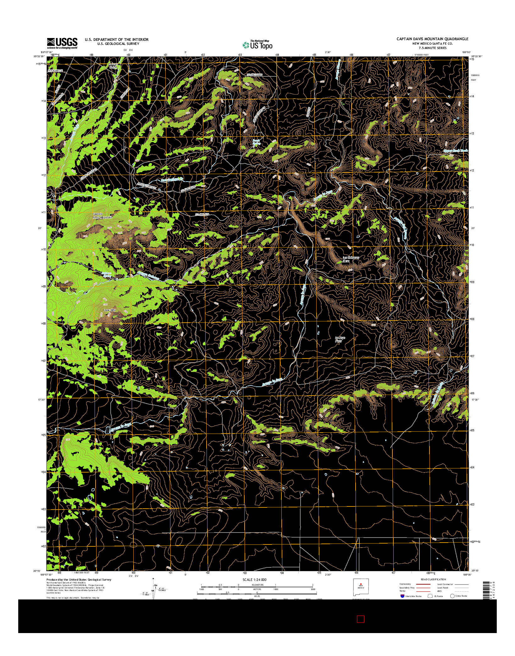 USGS US TOPO 7.5-MINUTE MAP FOR CAPTAIN DAVIS MOUNTAIN, NM 2017