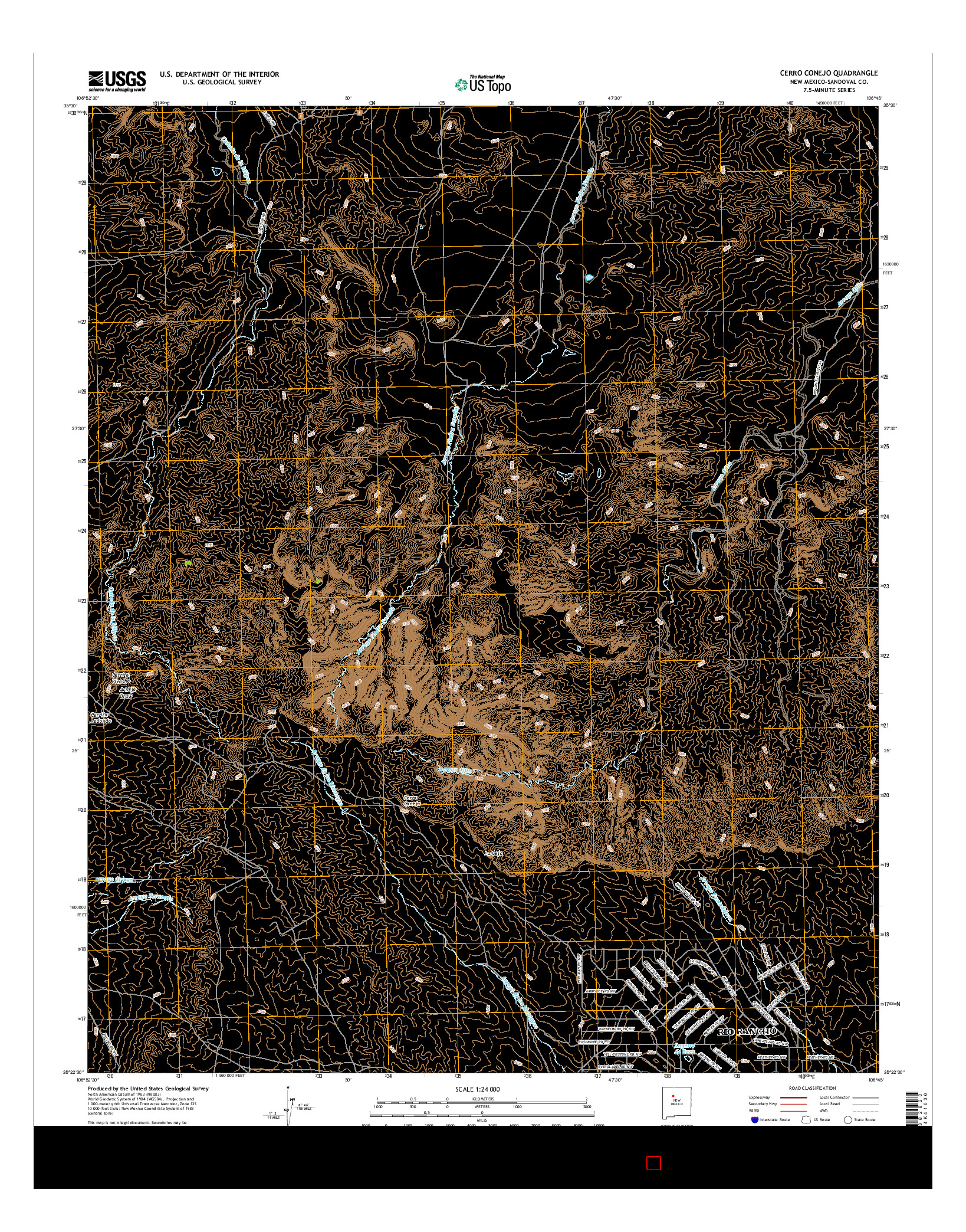 USGS US TOPO 7.5-MINUTE MAP FOR CERRO CONEJO, NM 2017