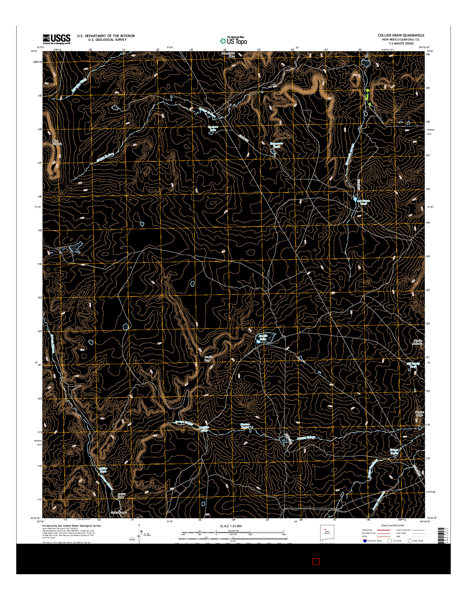 USGS US TOPO 7.5-MINUTE MAP FOR COLLIER DRAW, NM 2017