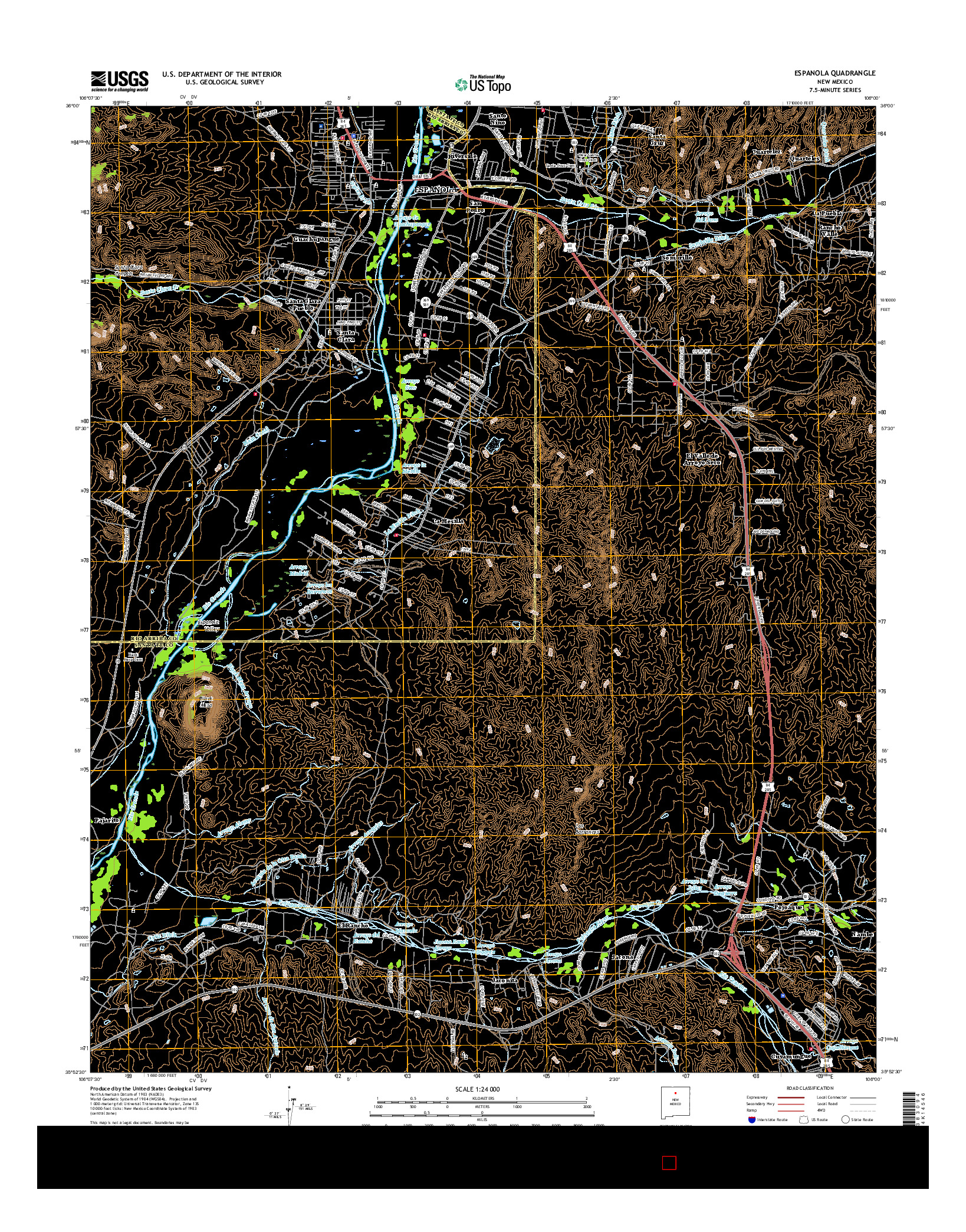 USGS US TOPO 7.5-MINUTE MAP FOR ESPANOLA, NM 2017