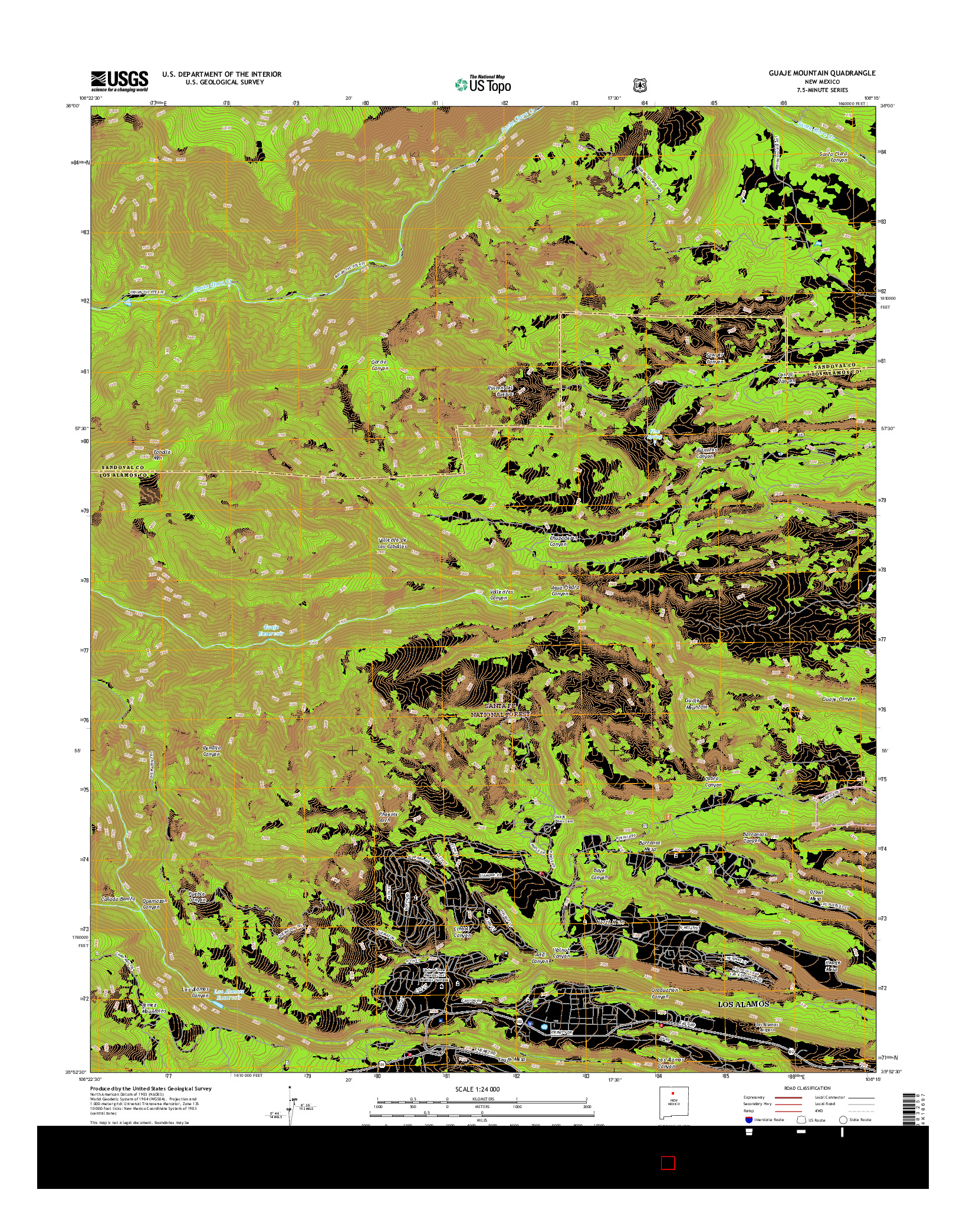 USGS US TOPO 7.5-MINUTE MAP FOR GUAJE MOUNTAIN, NM 2017