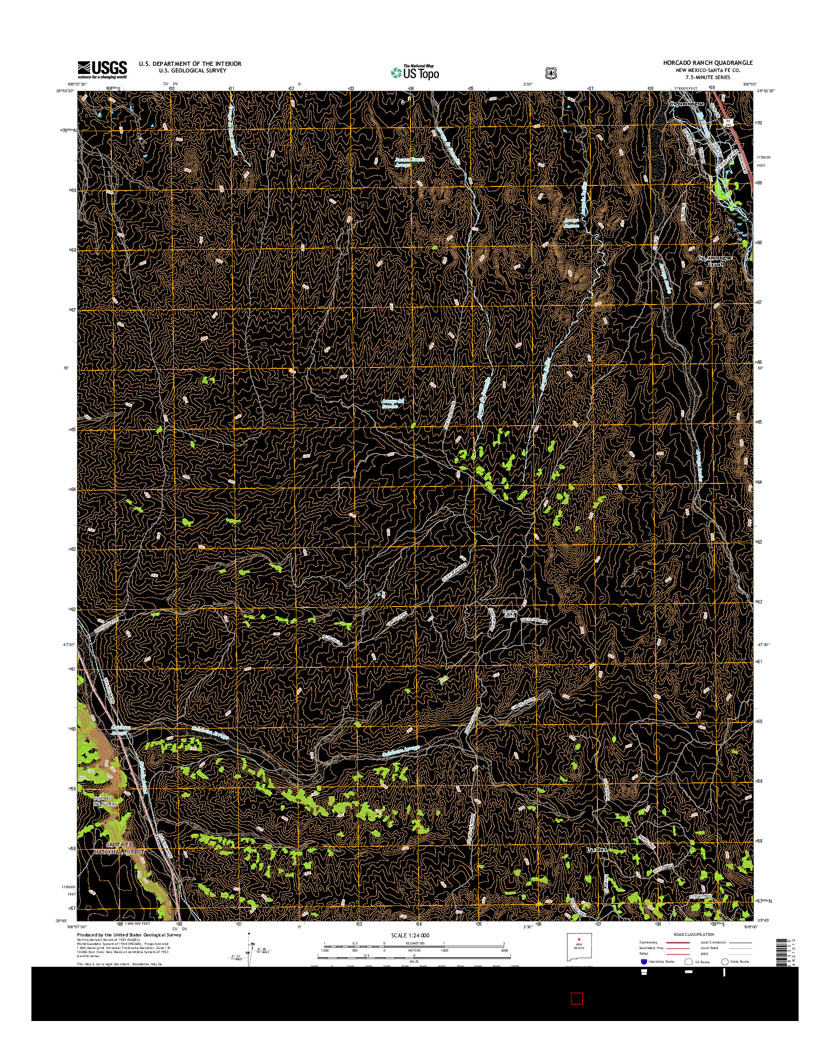 USGS US TOPO 7.5-MINUTE MAP FOR HORCADO RANCH, NM 2017