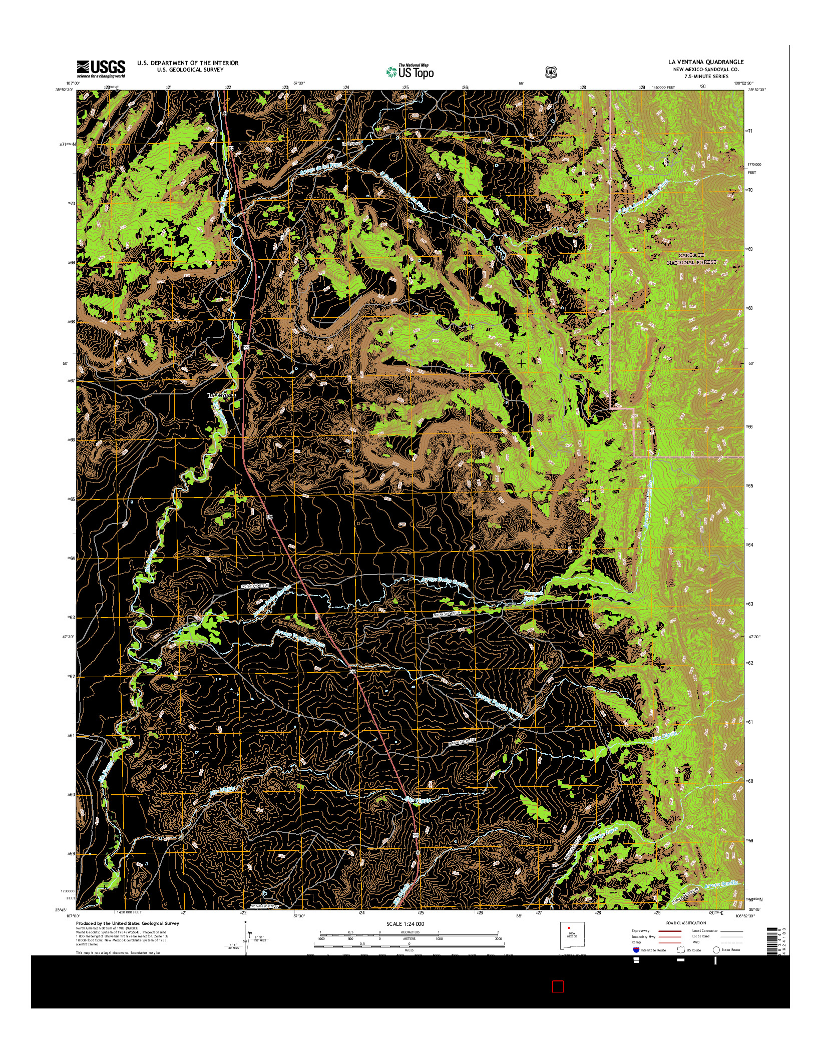 USGS US TOPO 7.5-MINUTE MAP FOR LA VENTANA, NM 2017