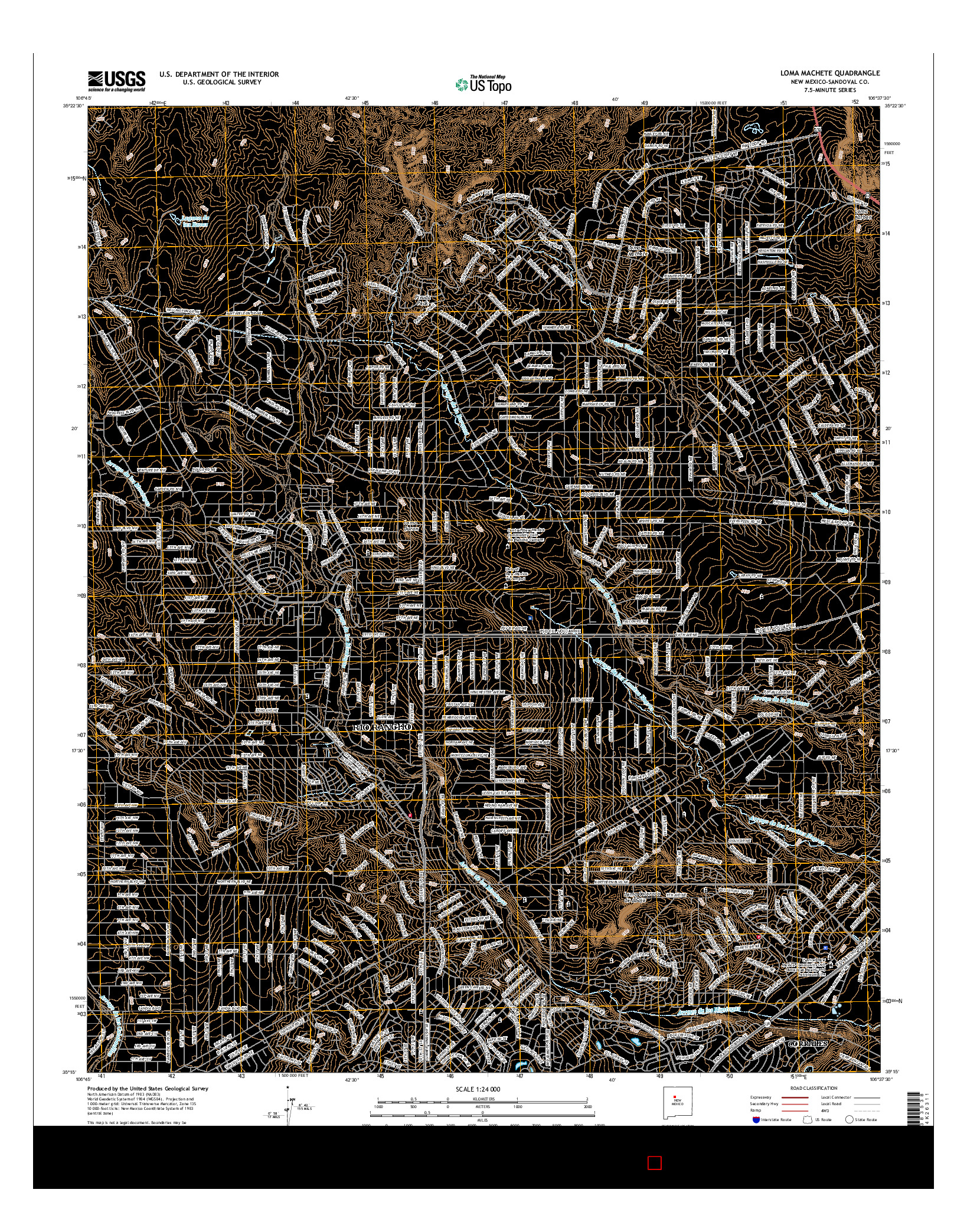 USGS US TOPO 7.5-MINUTE MAP FOR LOMA MACHETE, NM 2017