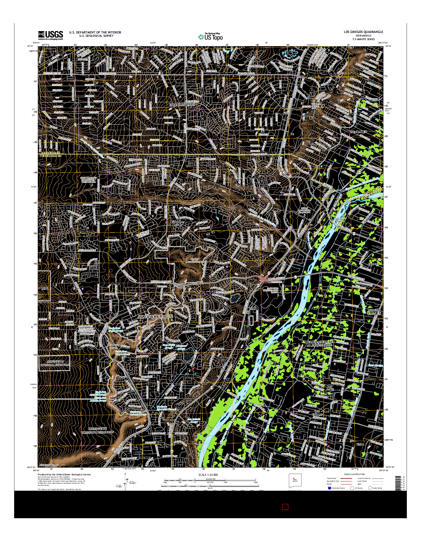 USGS US TOPO 7.5-MINUTE MAP FOR LOS GRIEGOS, NM 2017