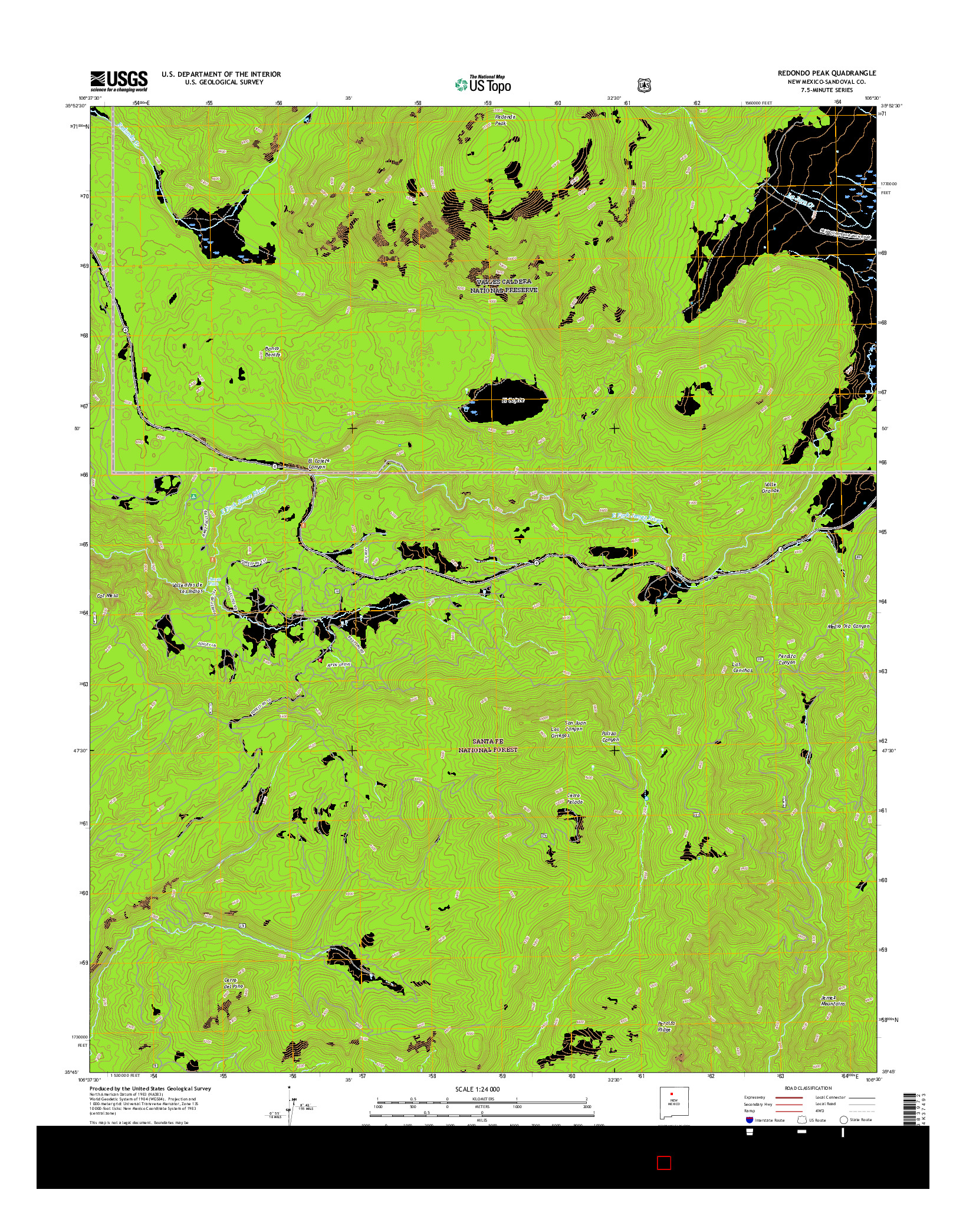 USGS US TOPO 7.5-MINUTE MAP FOR REDONDO PEAK, NM 2017