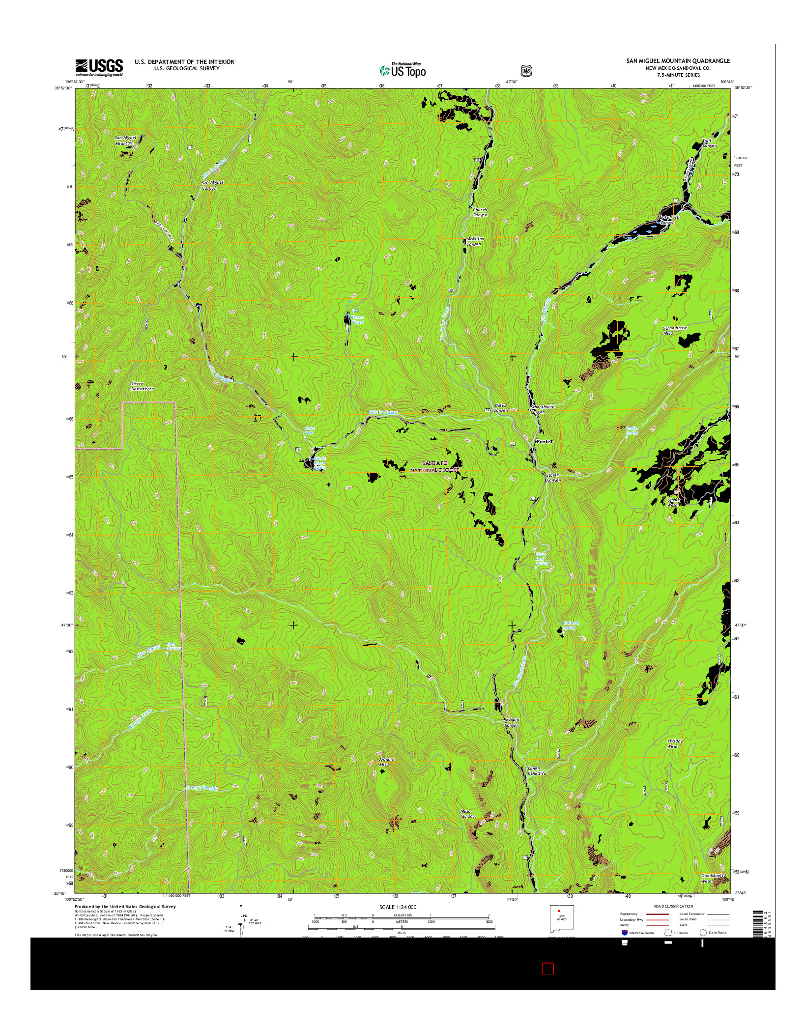 USGS US TOPO 7.5-MINUTE MAP FOR SAN MIGUEL MOUNTAIN, NM 2017