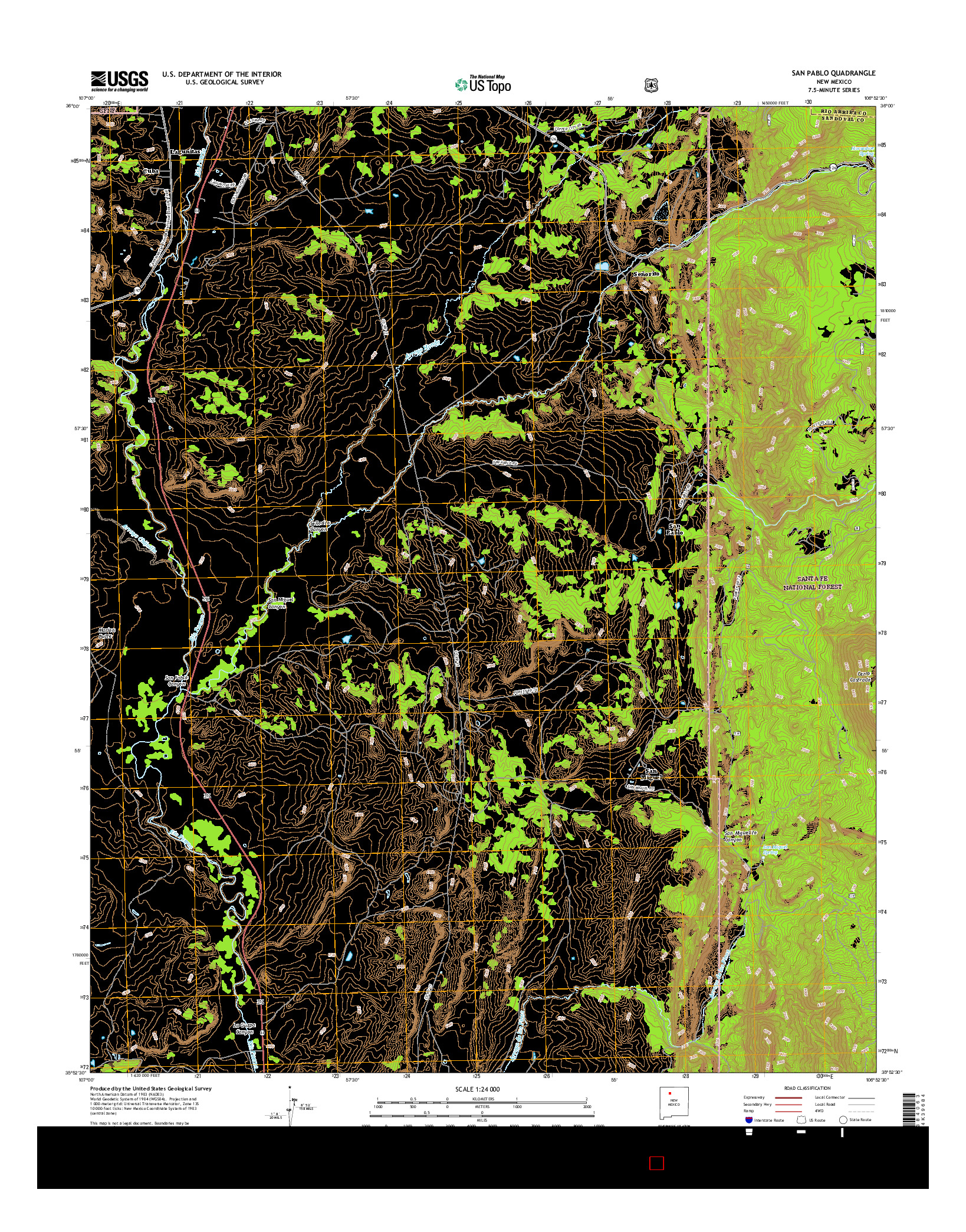 USGS US TOPO 7.5-MINUTE MAP FOR SAN PABLO, NM 2017