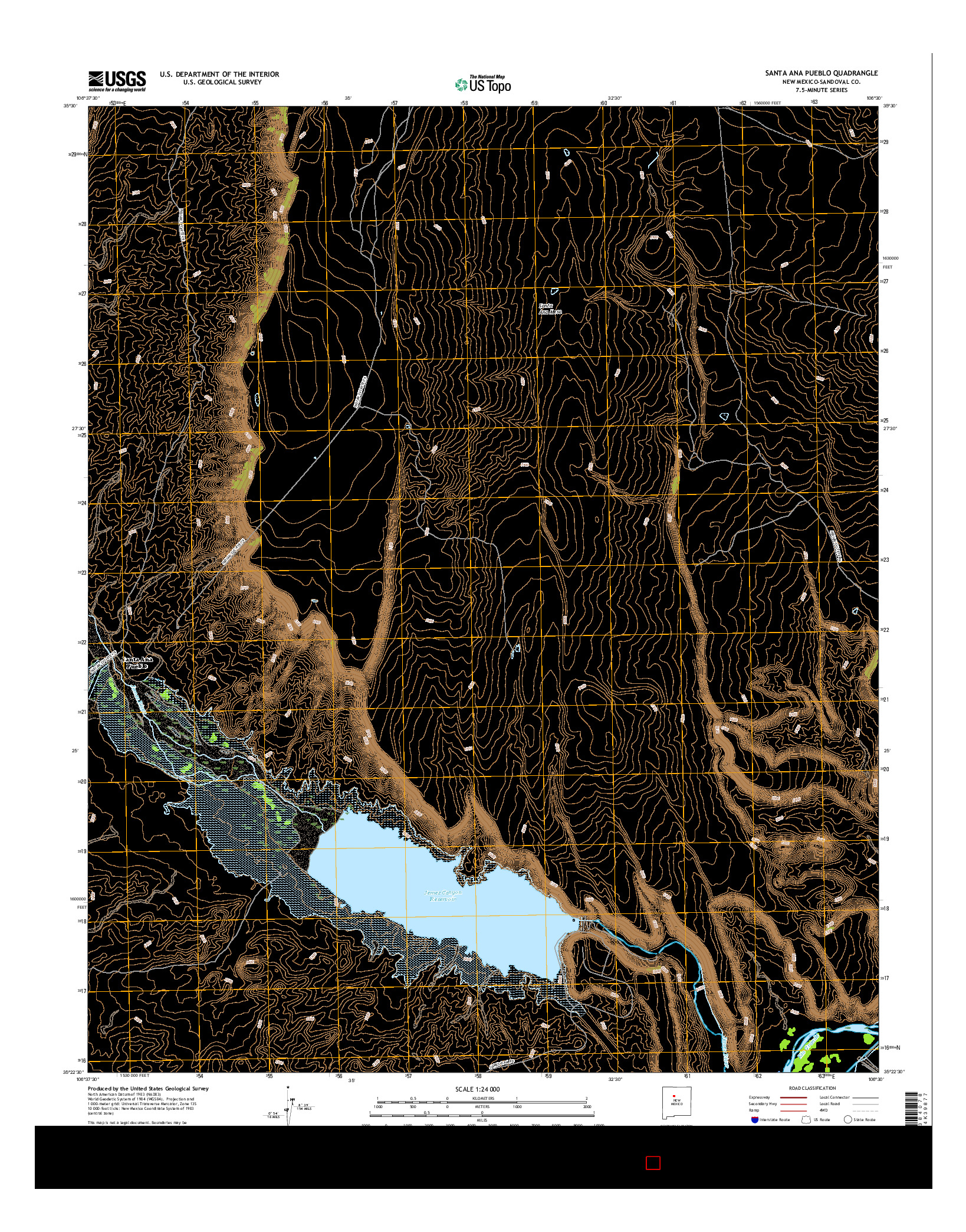 USGS US TOPO 7.5-MINUTE MAP FOR SANTA ANA PUEBLO, NM 2017