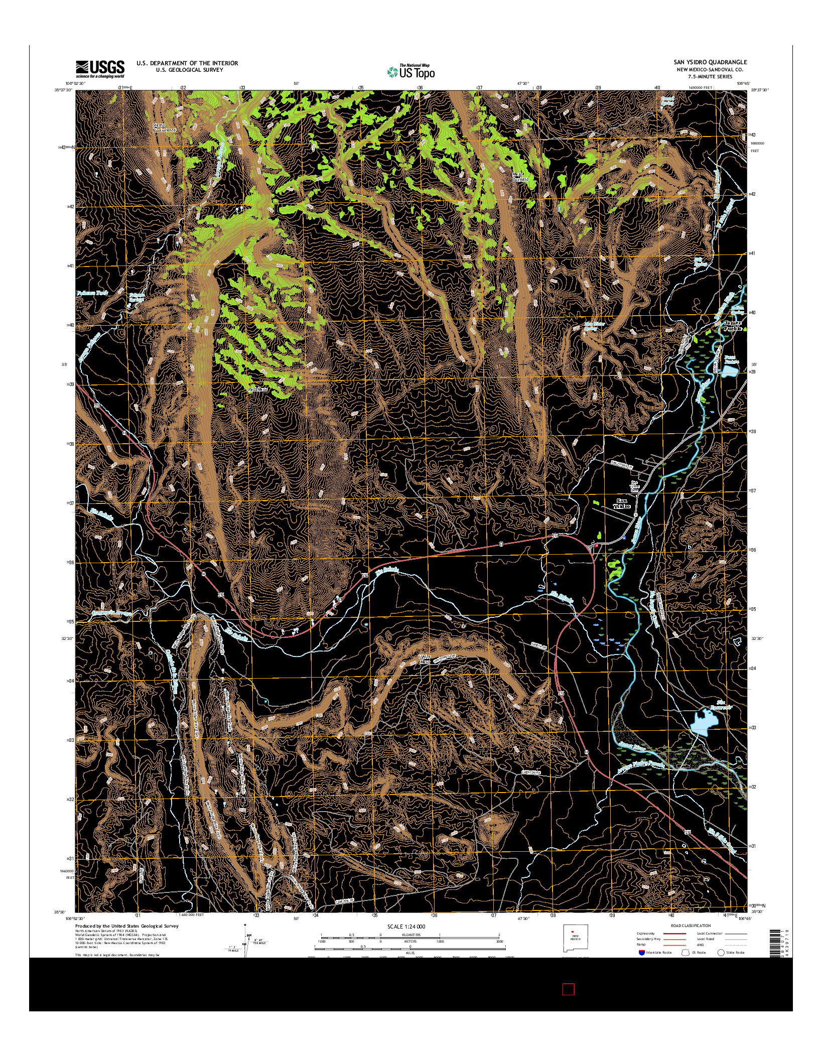 USGS US TOPO 7.5-MINUTE MAP FOR SAN YSIDRO, NM 2017
