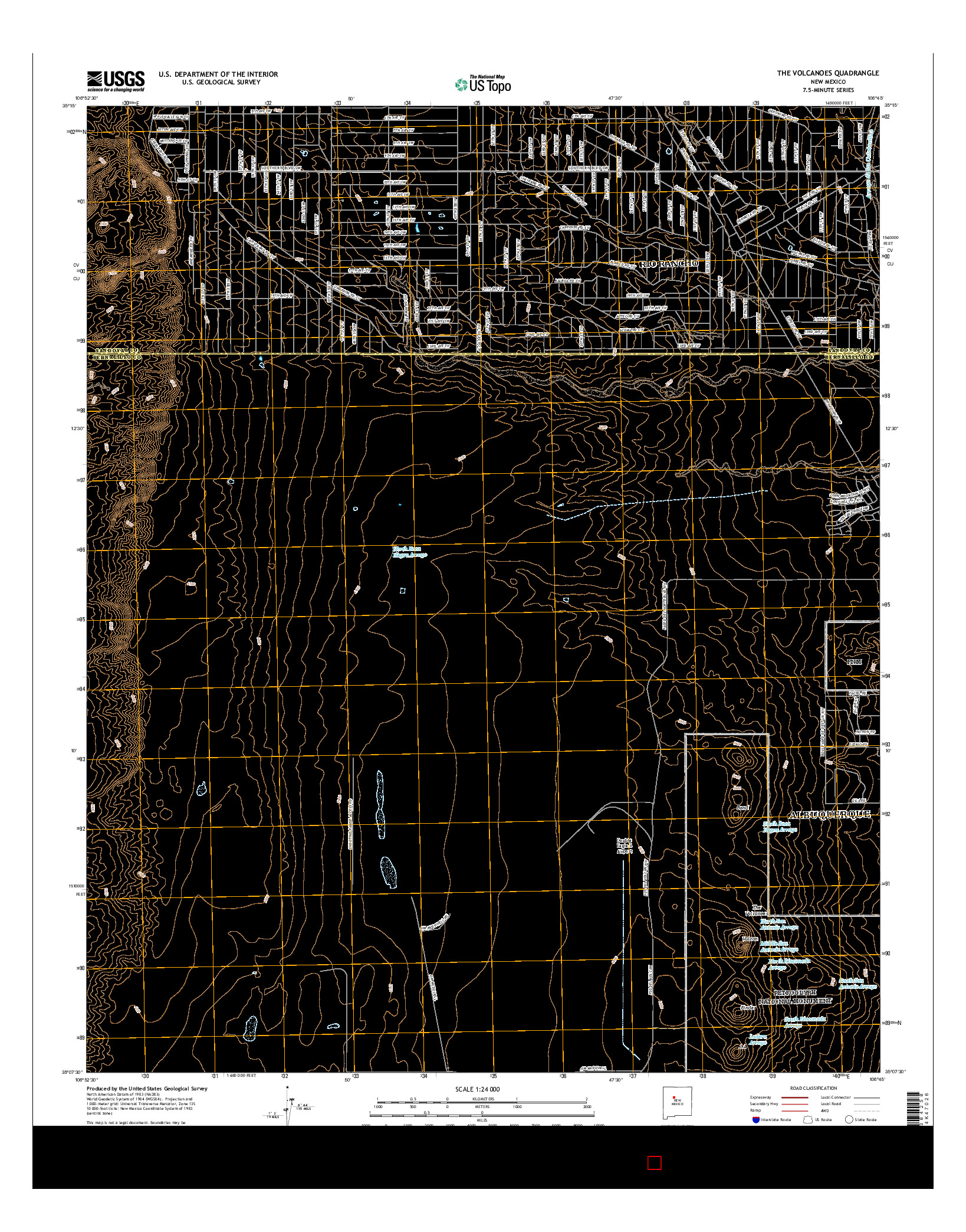 USGS US TOPO 7.5-MINUTE MAP FOR THE VOLCANOES, NM 2017