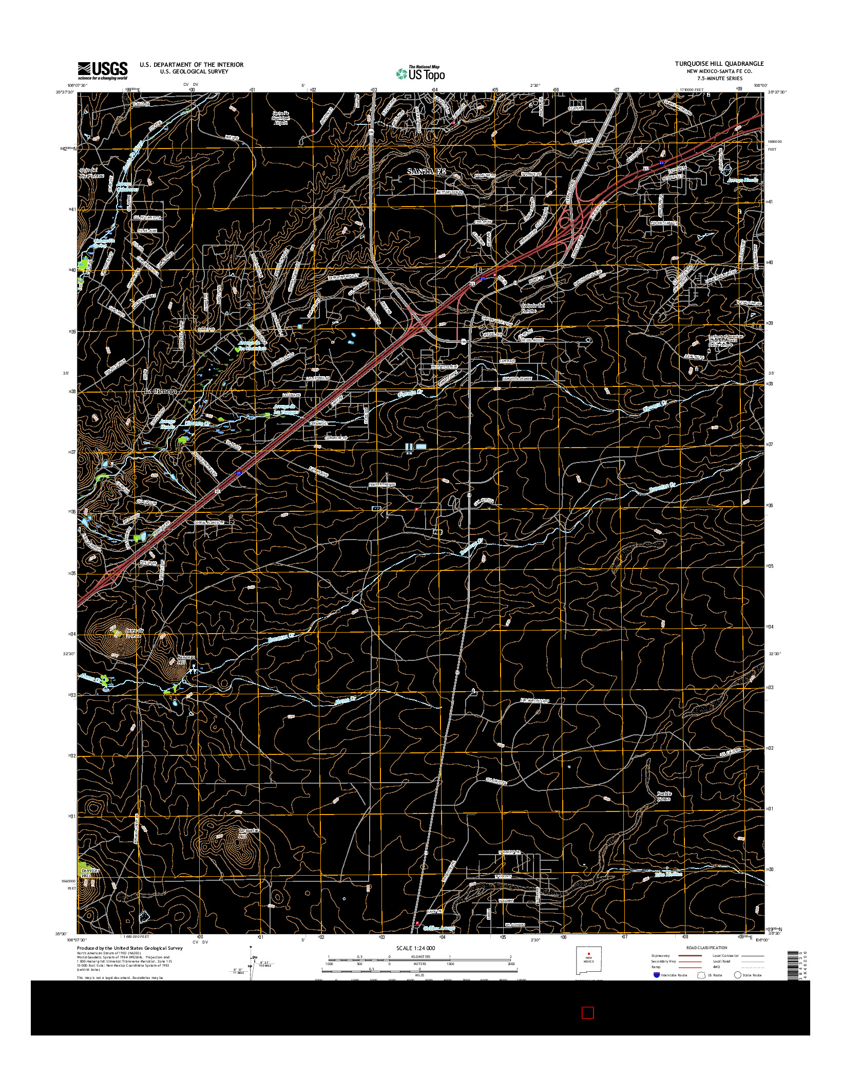 USGS US TOPO 7.5-MINUTE MAP FOR TURQUOISE HILL, NM 2017