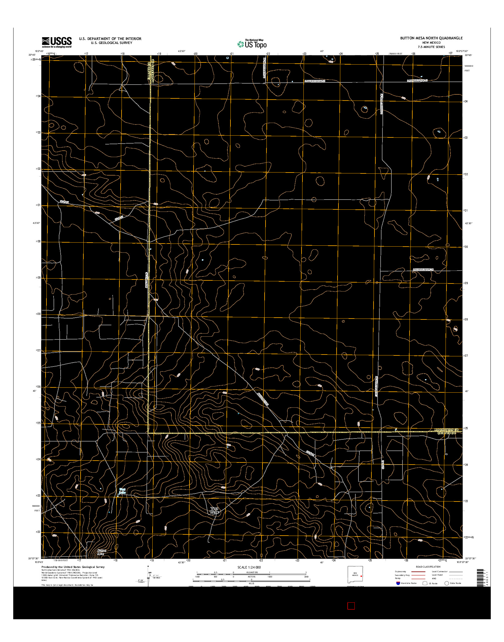 USGS US TOPO 7.5-MINUTE MAP FOR BUTTON MESA NORTH, NM 2017