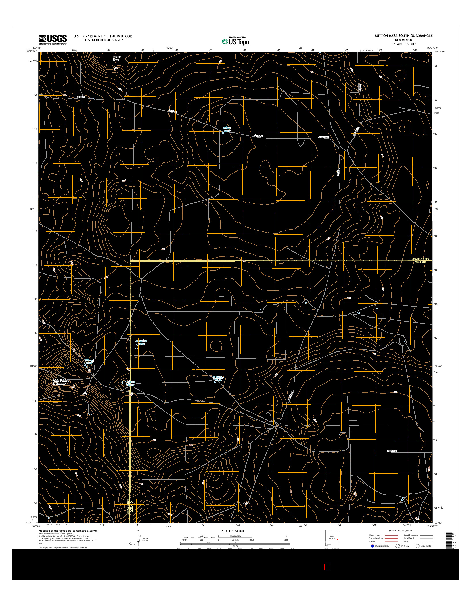 USGS US TOPO 7.5-MINUTE MAP FOR BUTTON MESA SOUTH, NM 2017