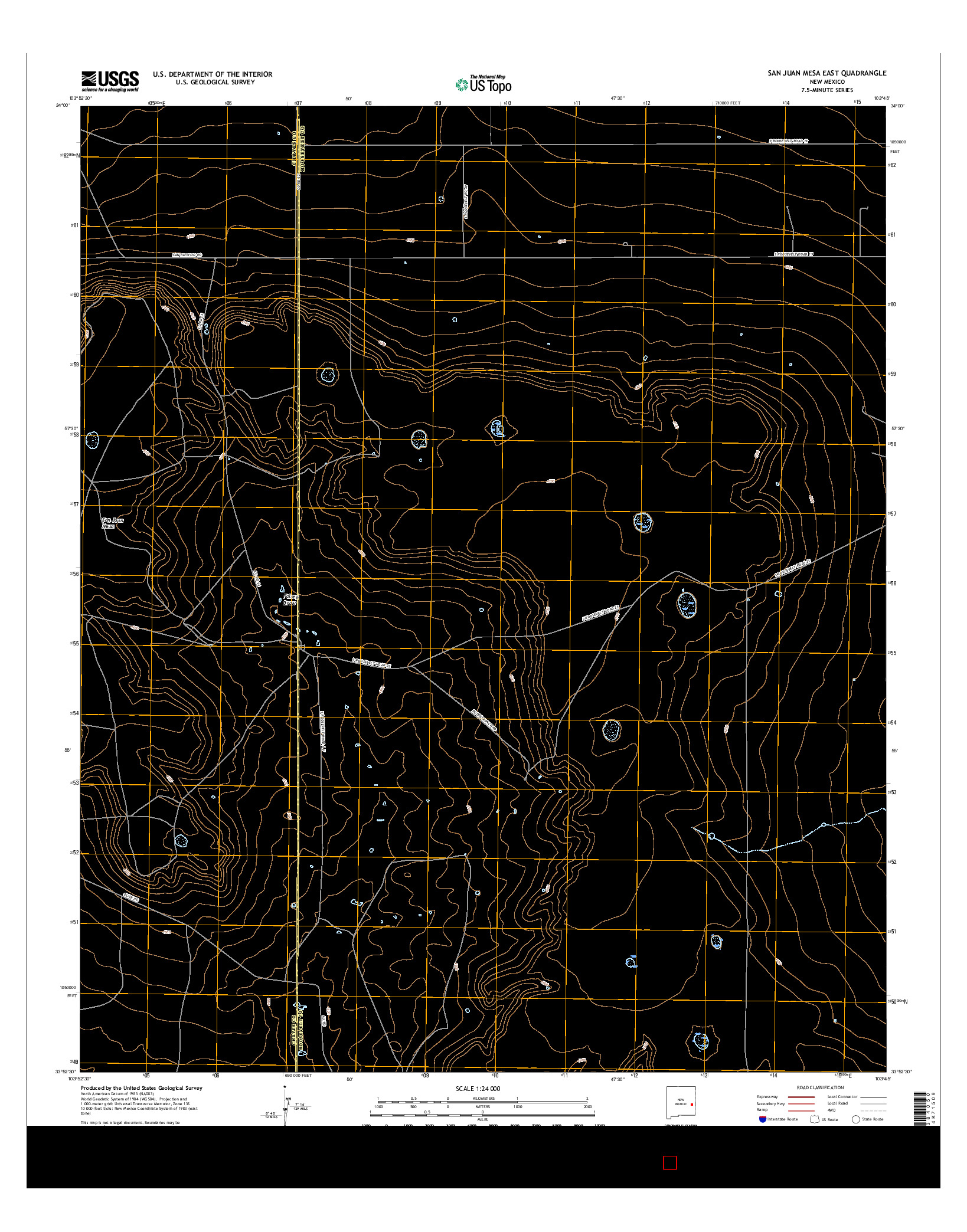 USGS US TOPO 7.5-MINUTE MAP FOR SAN JUAN MESA EAST, NM 2017