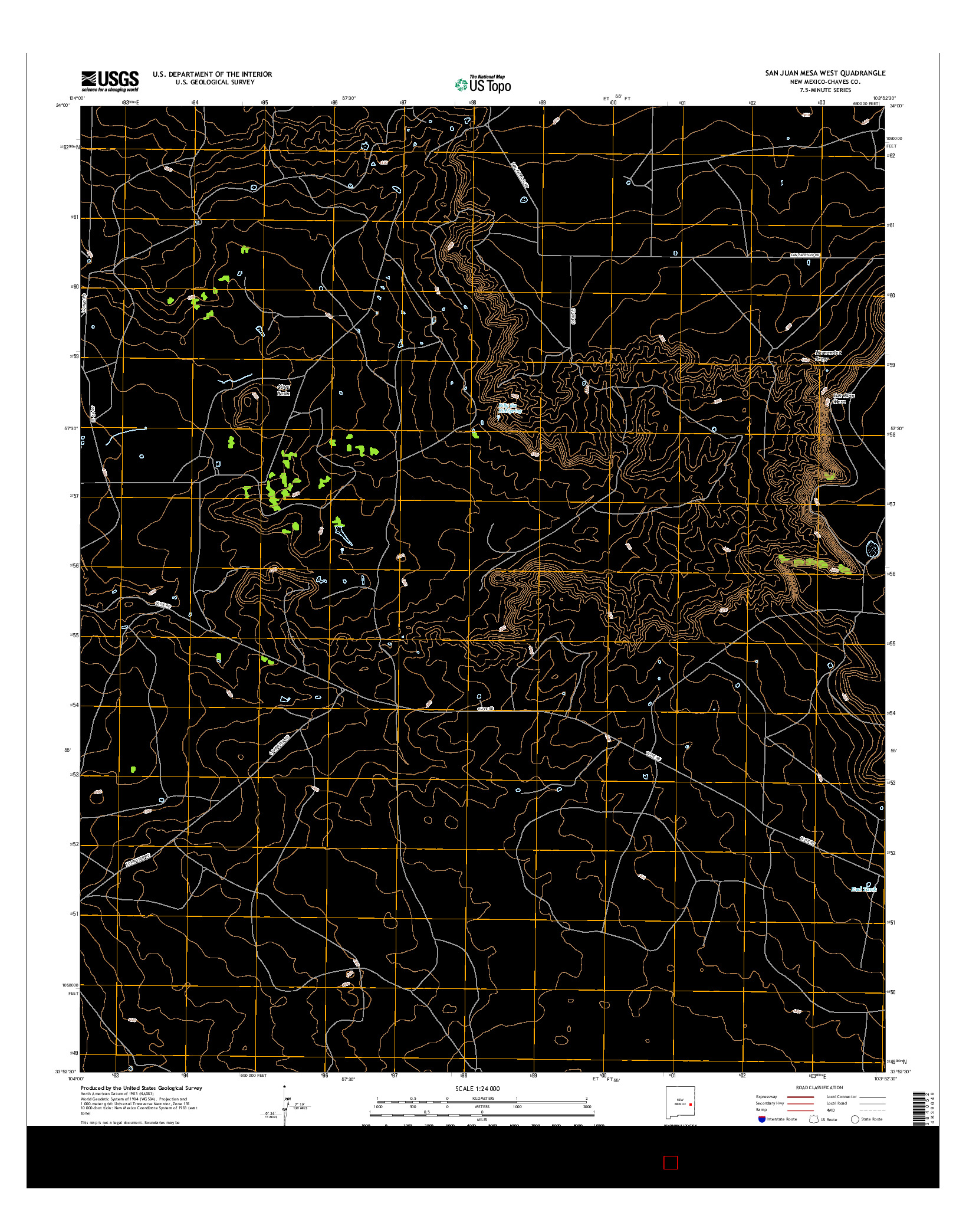 USGS US TOPO 7.5-MINUTE MAP FOR SAN JUAN MESA WEST, NM 2017