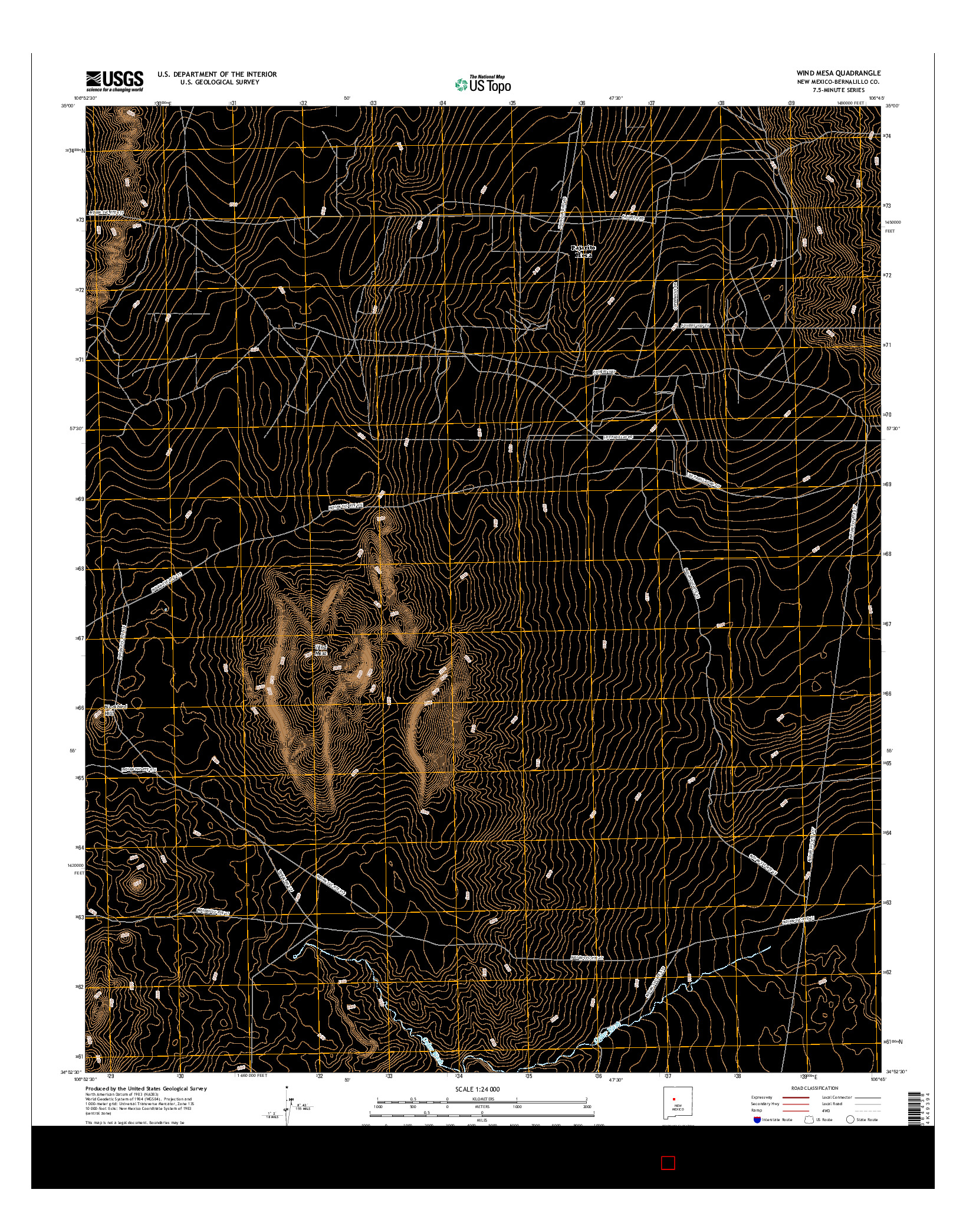 USGS US TOPO 7.5-MINUTE MAP FOR WIND MESA, NM 2017