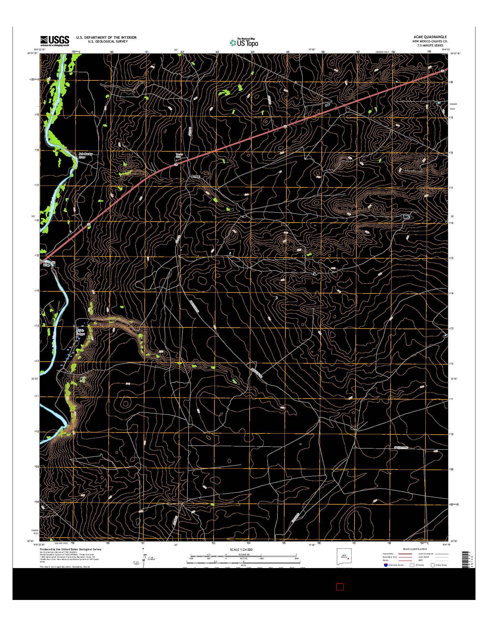 USGS US TOPO 7.5-MINUTE MAP FOR ACME, NM 2017