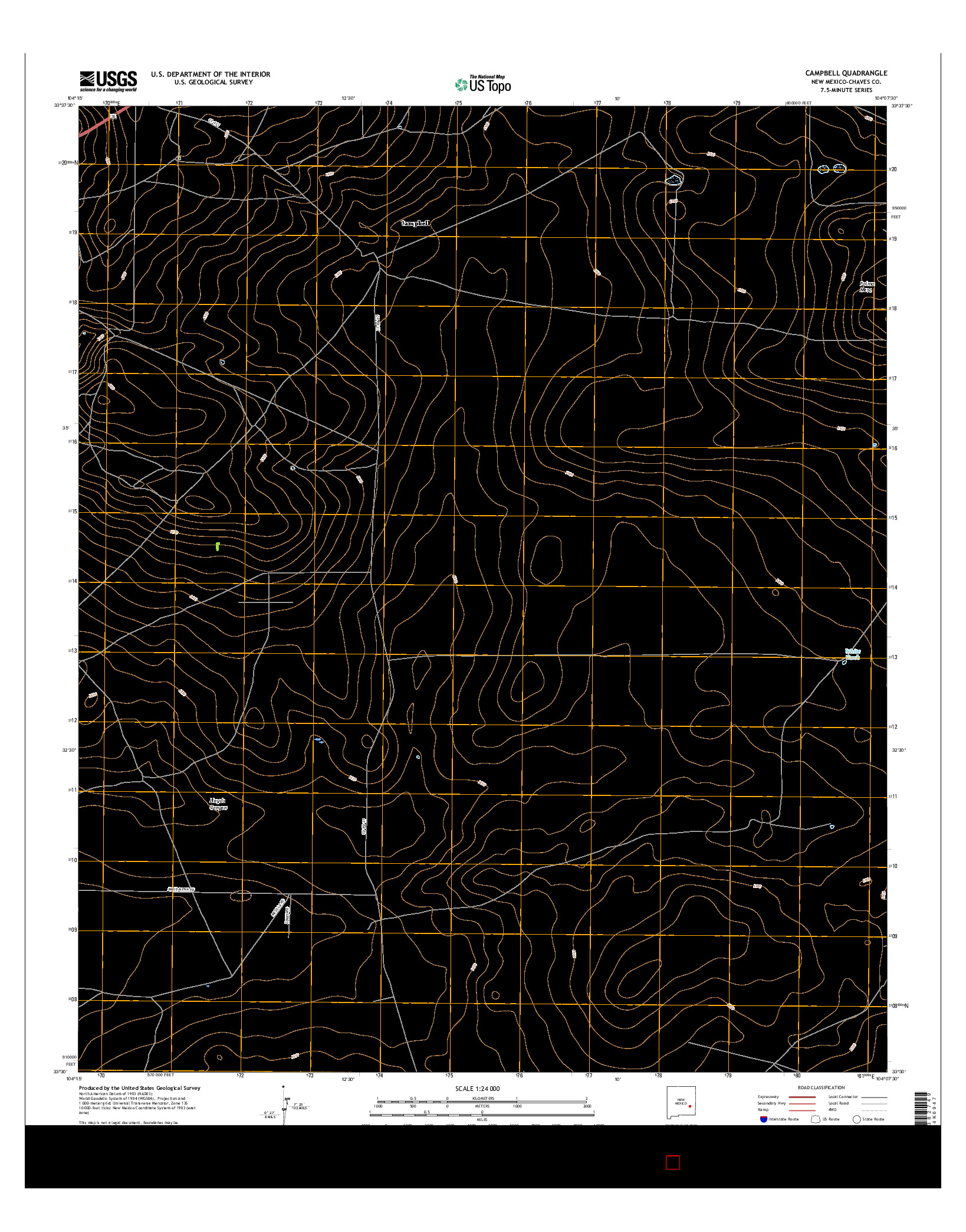 USGS US TOPO 7.5-MINUTE MAP FOR CAMPBELL, NM 2017