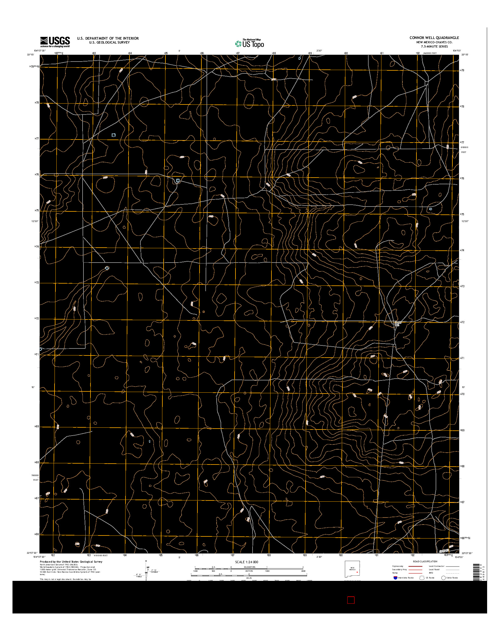 USGS US TOPO 7.5-MINUTE MAP FOR CONNOR WELL, NM 2017