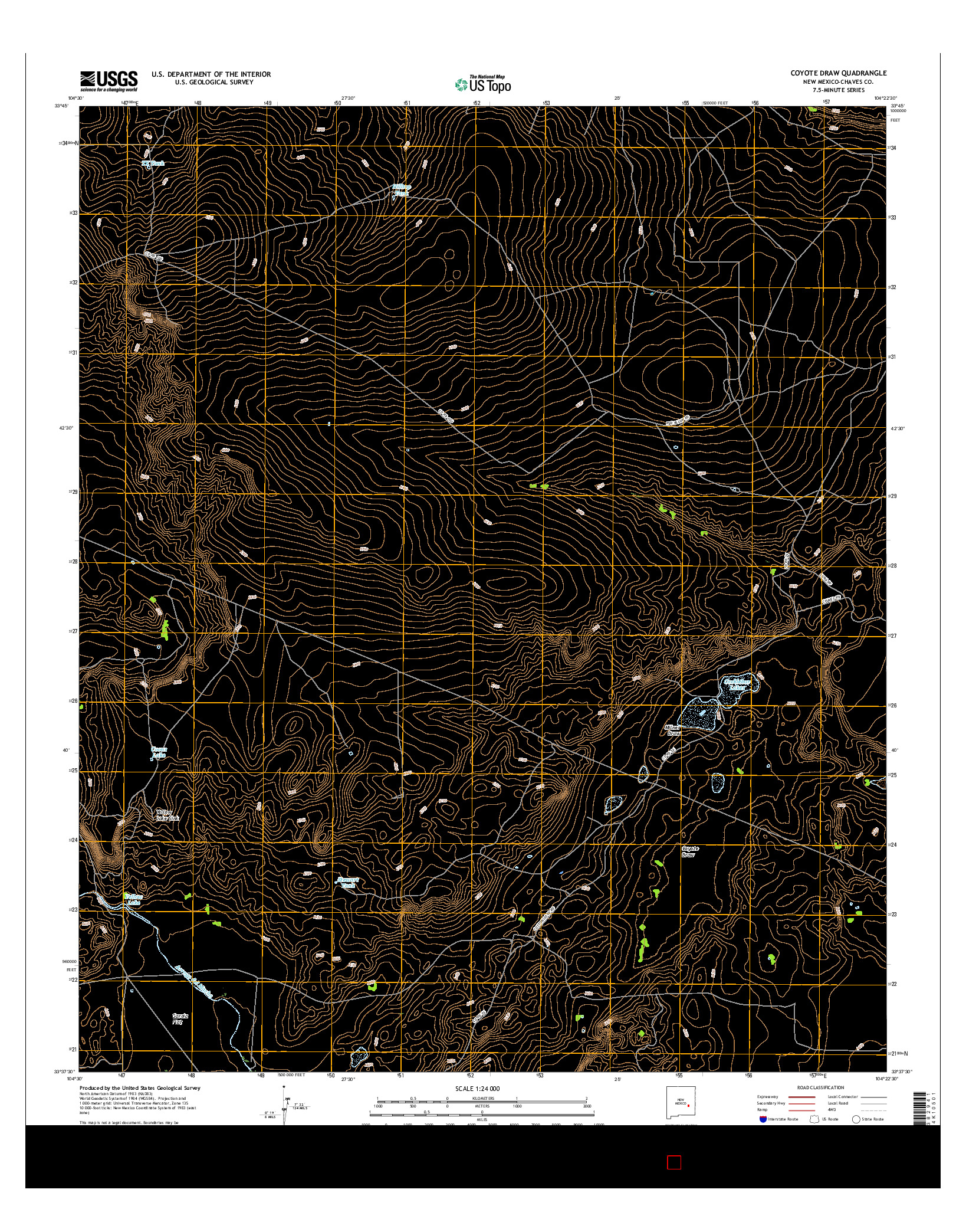 USGS US TOPO 7.5-MINUTE MAP FOR COYOTE DRAW, NM 2017