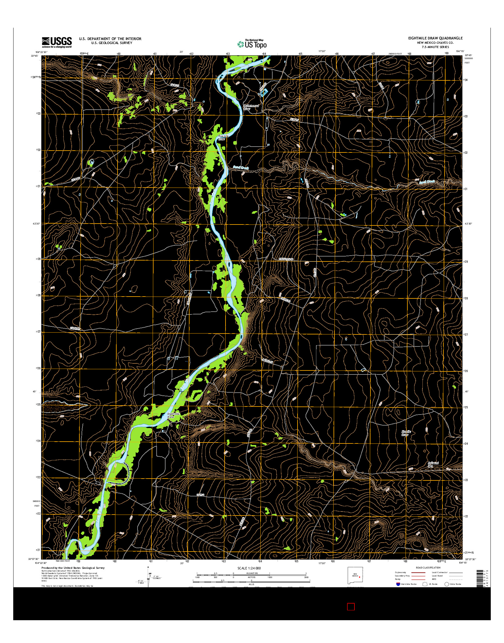 USGS US TOPO 7.5-MINUTE MAP FOR EIGHTMILE DRAW, NM 2017