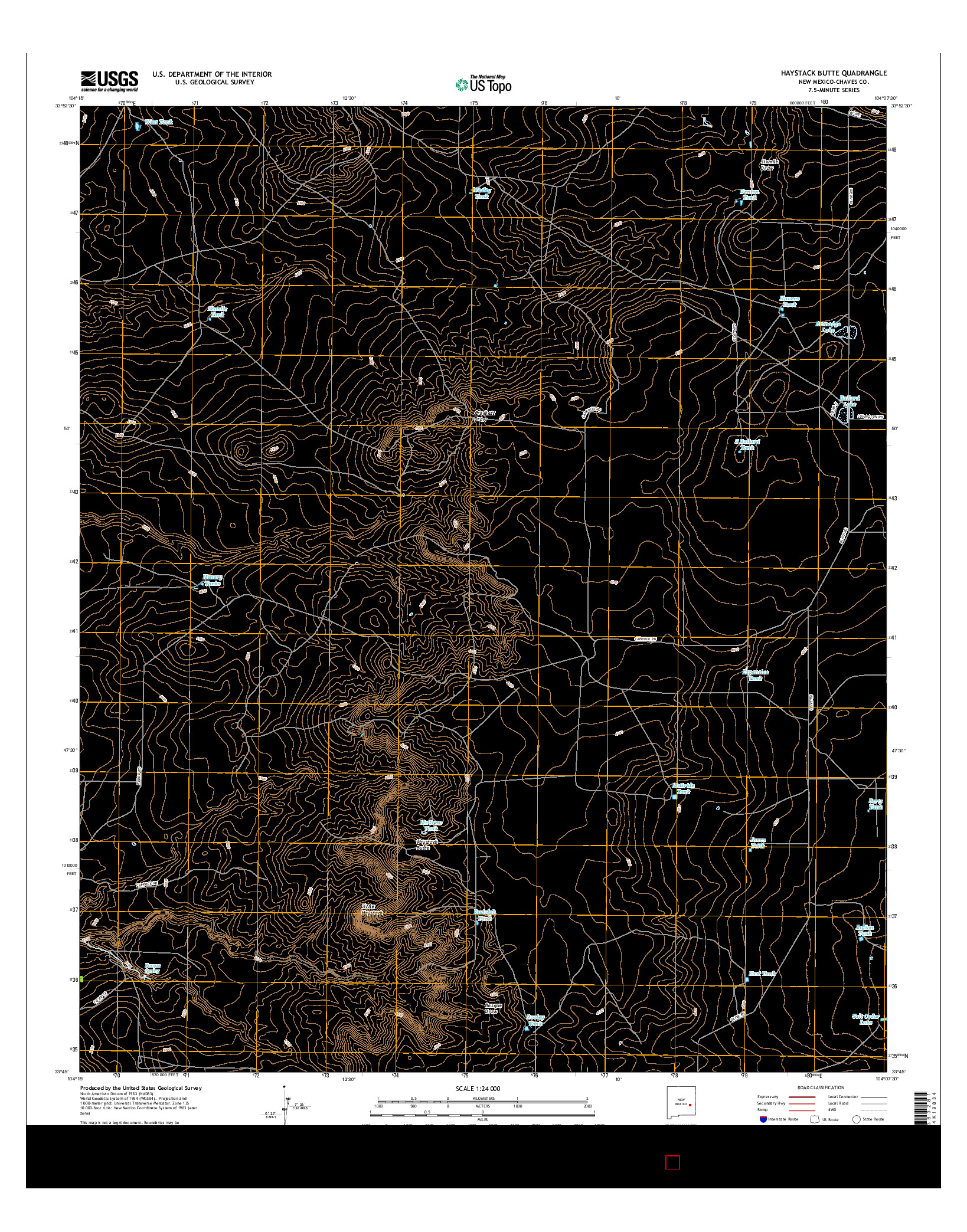 USGS US TOPO 7.5-MINUTE MAP FOR HAYSTACK BUTTE, NM 2017