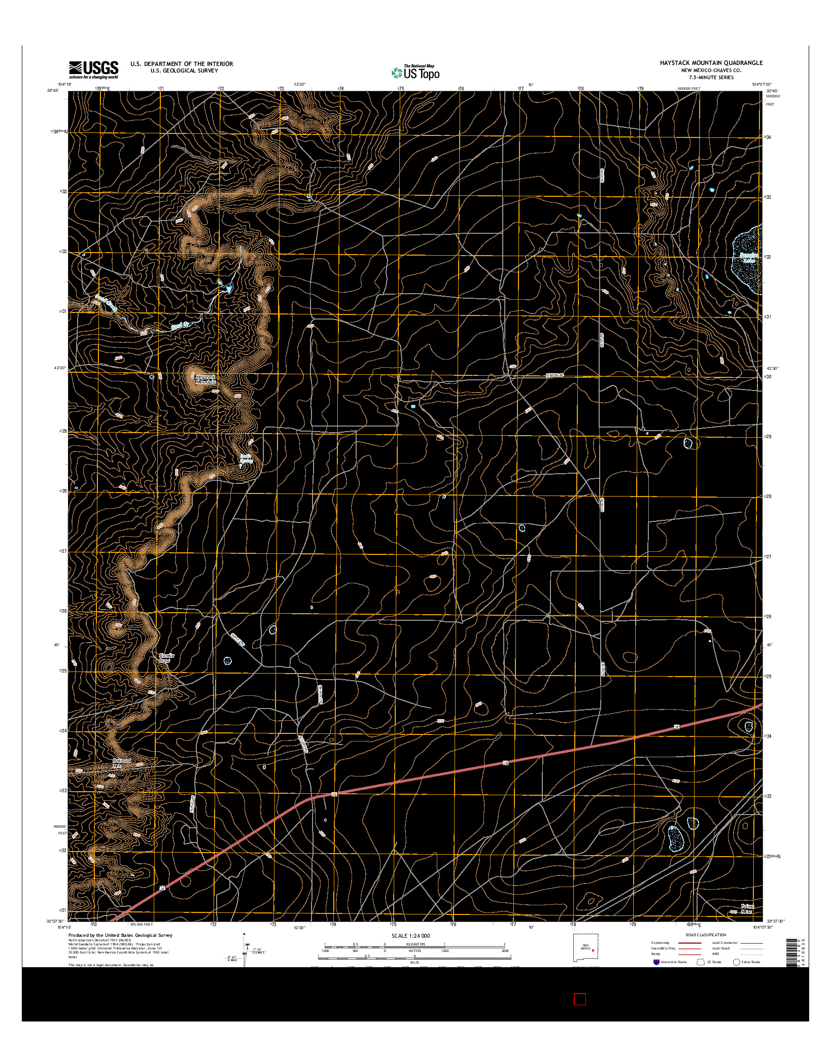 USGS US TOPO 7.5-MINUTE MAP FOR HAYSTACK MOUNTAIN, NM 2017