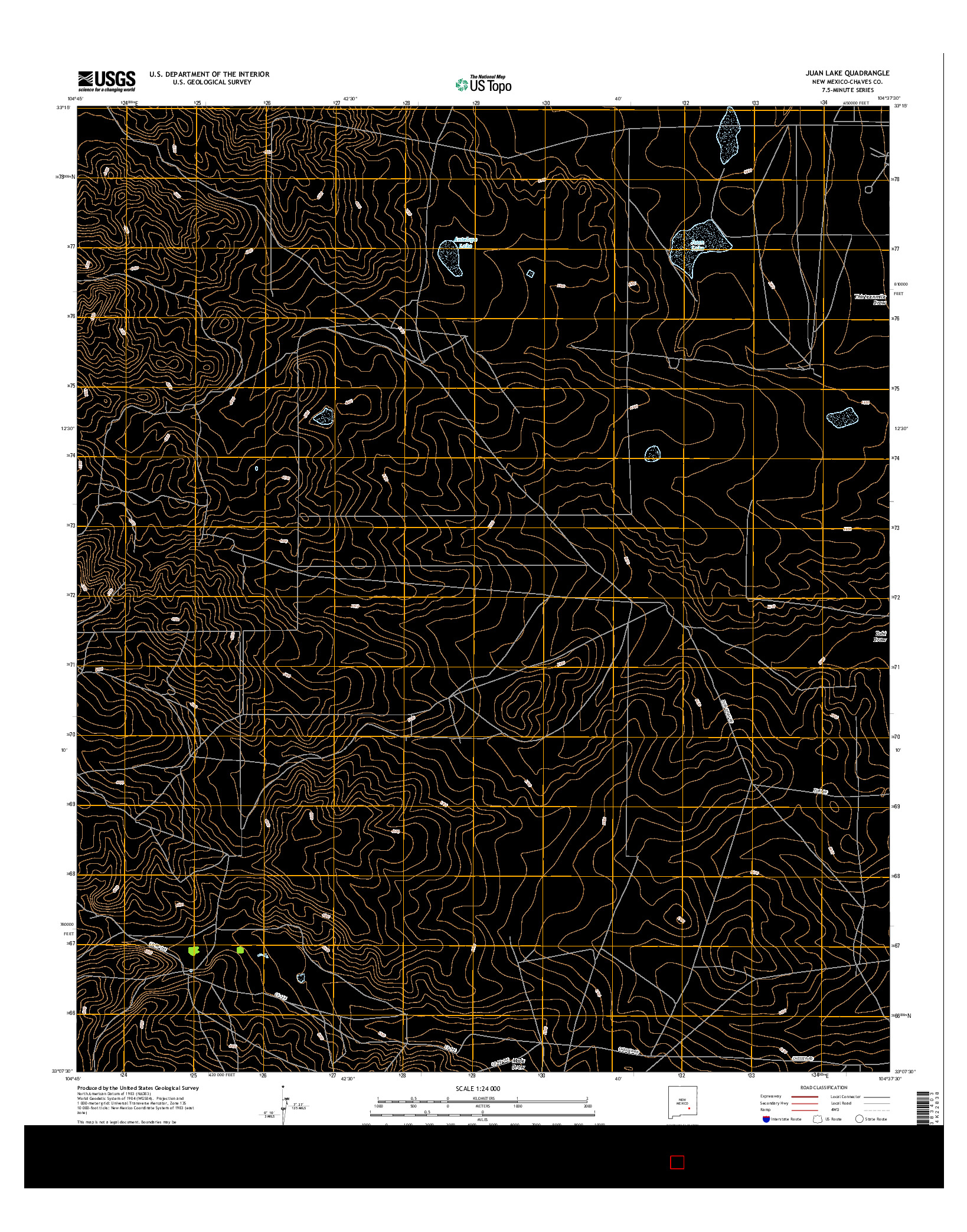 USGS US TOPO 7.5-MINUTE MAP FOR JUAN LAKE, NM 2017