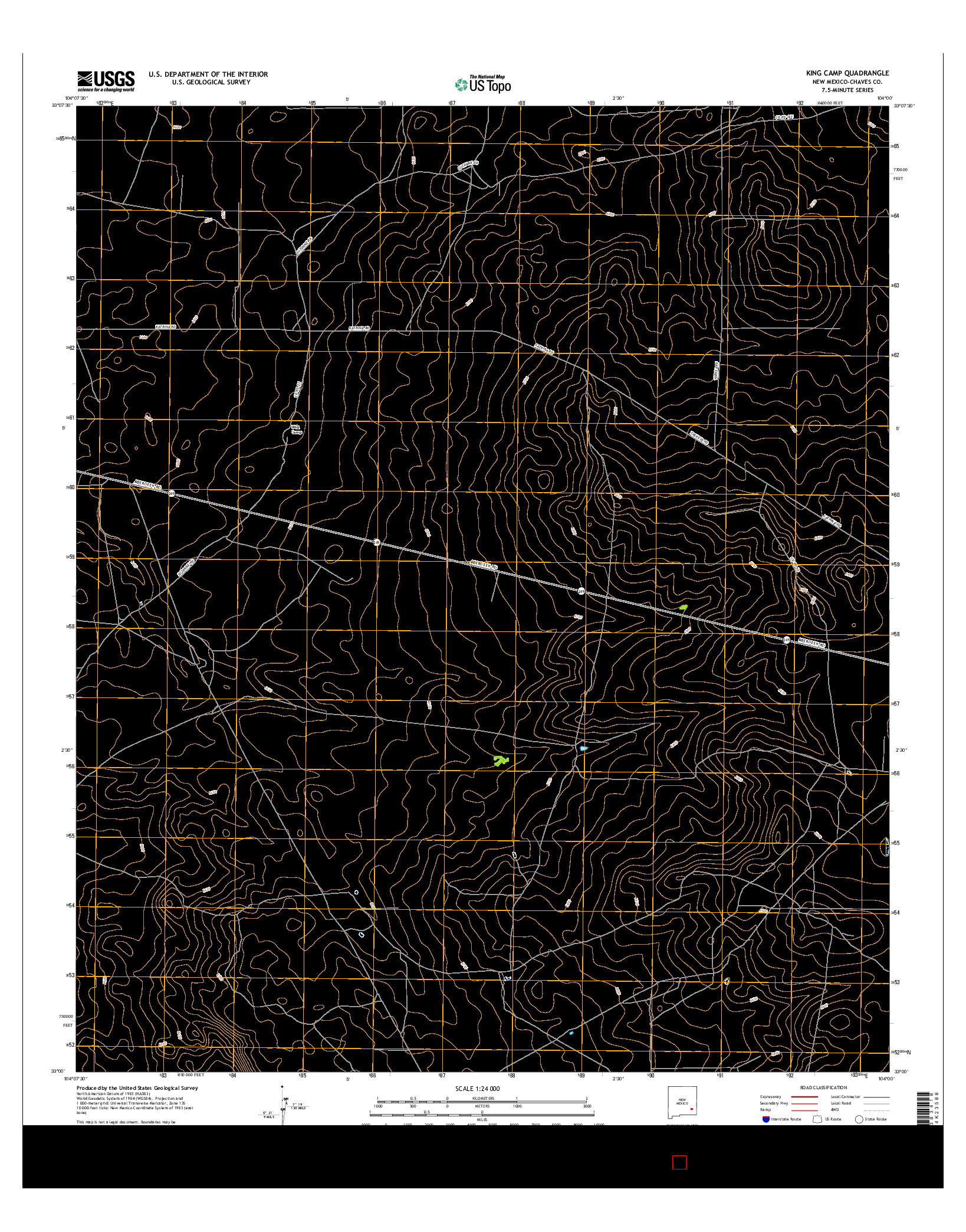 USGS US TOPO 7.5-MINUTE MAP FOR KING CAMP, NM 2017