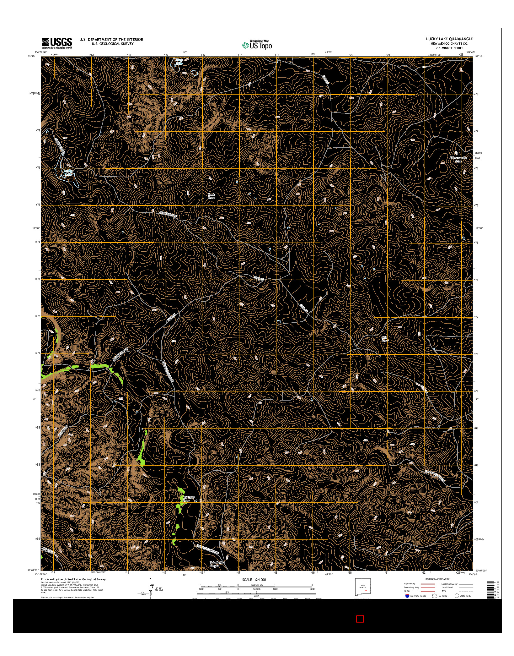 USGS US TOPO 7.5-MINUTE MAP FOR LUCKY LAKE, NM 2017