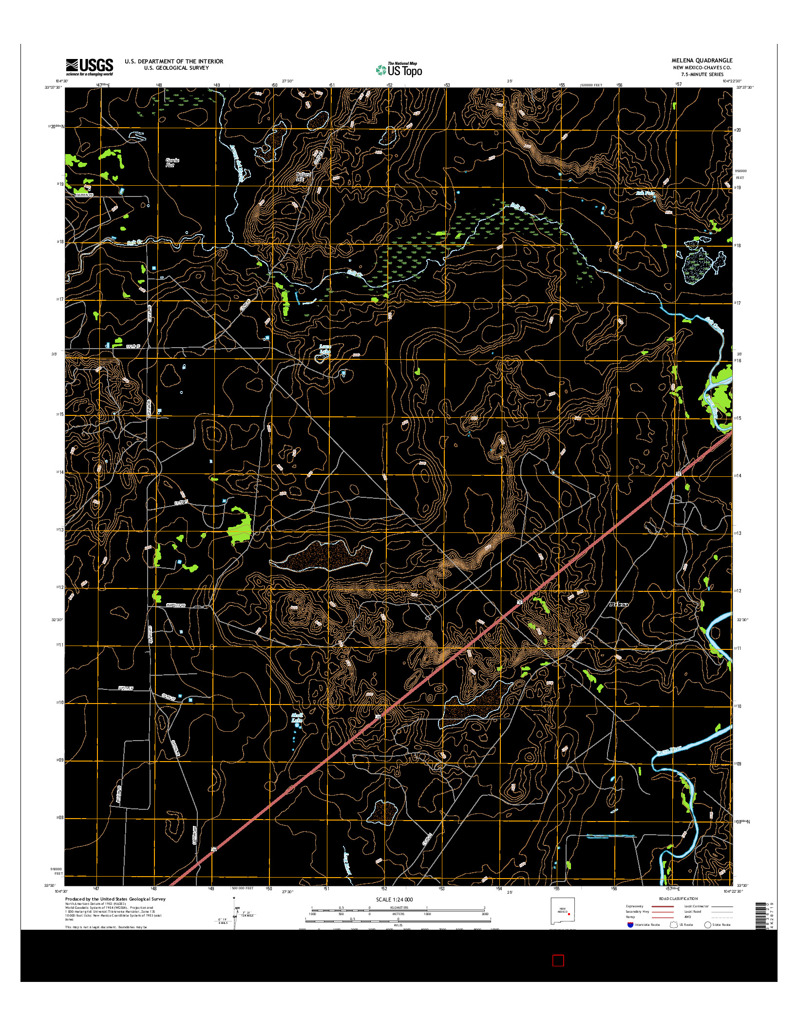 USGS US TOPO 7.5-MINUTE MAP FOR MELENA, NM 2017