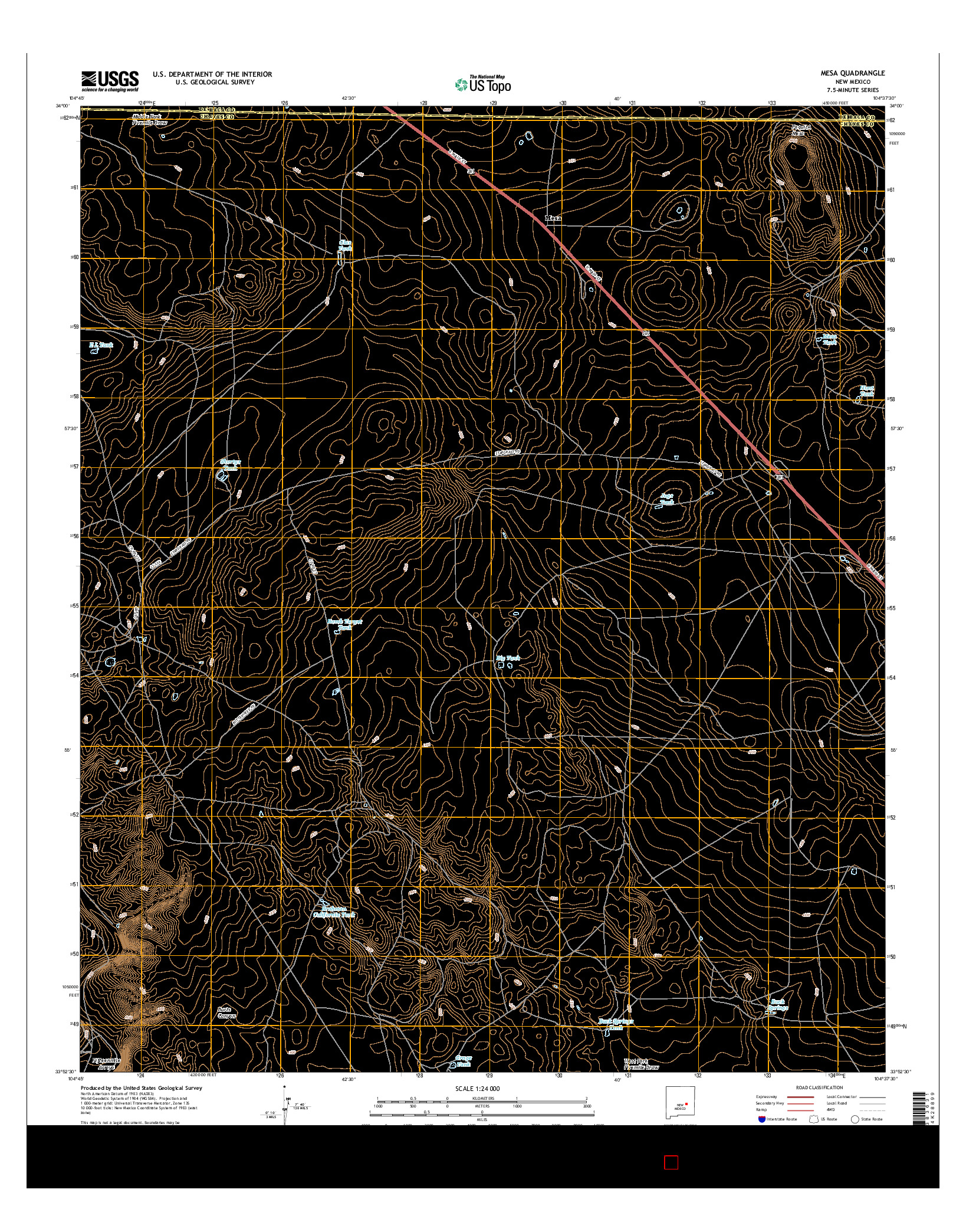 USGS US TOPO 7.5-MINUTE MAP FOR MESA, NM 2017