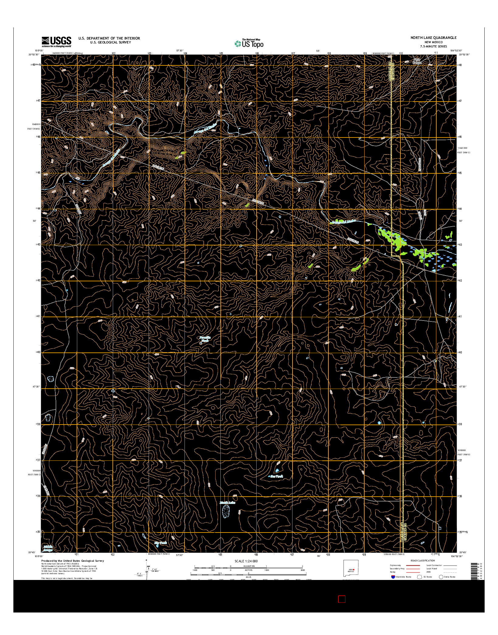 USGS US TOPO 7.5-MINUTE MAP FOR NORTH LAKE, NM 2017