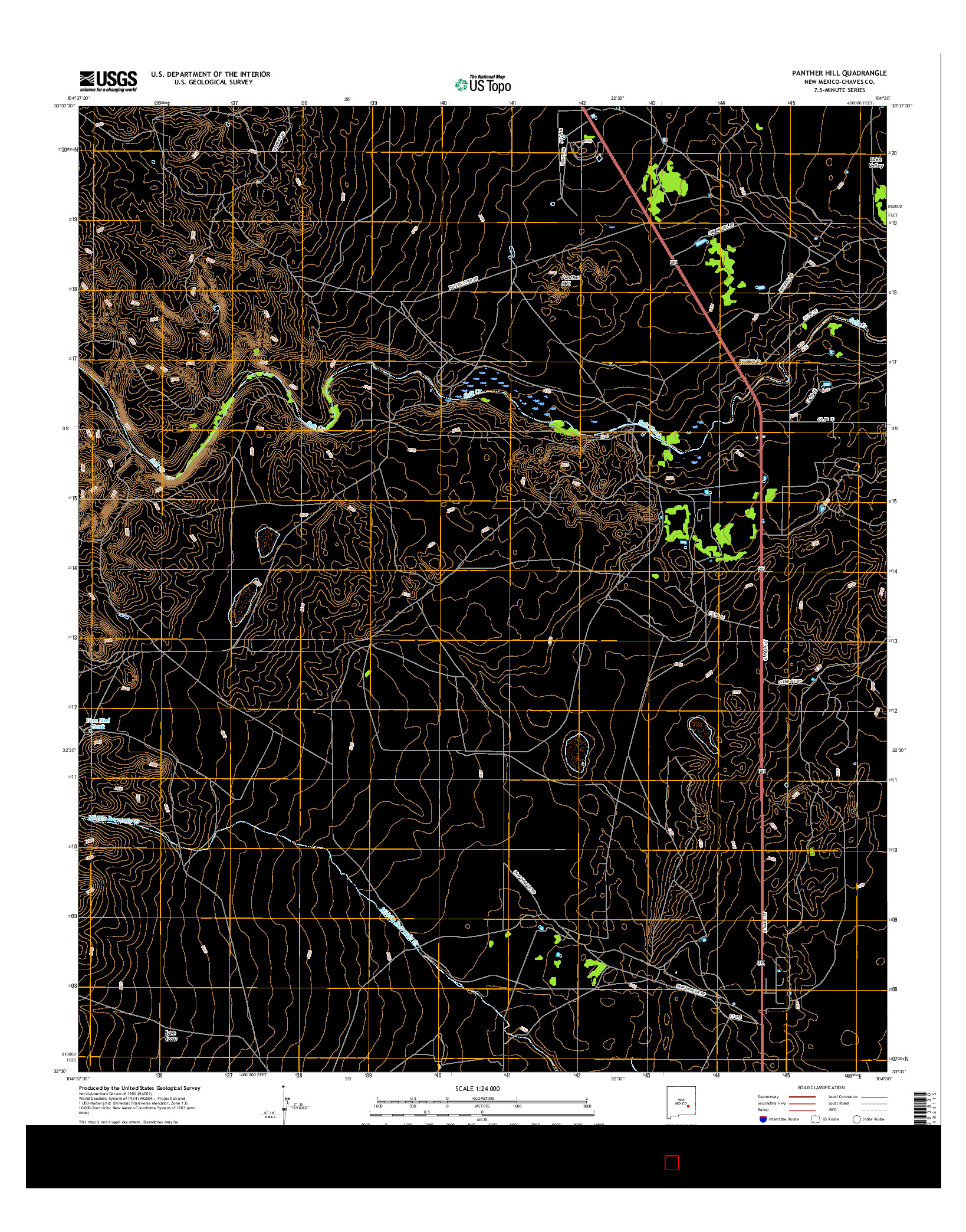 USGS US TOPO 7.5-MINUTE MAP FOR PANTHER HILL, NM 2017