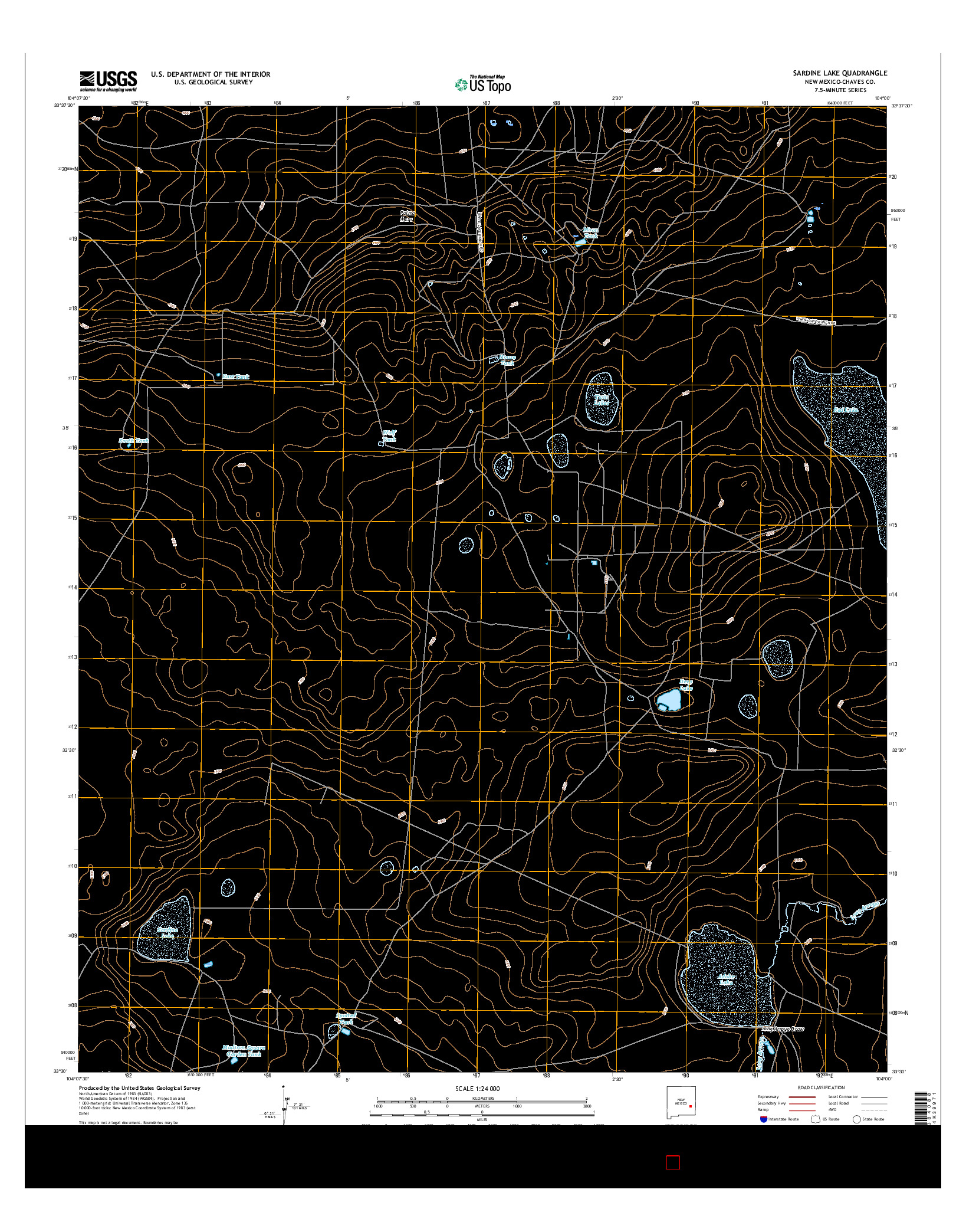 USGS US TOPO 7.5-MINUTE MAP FOR SARDINE LAKE, NM 2017