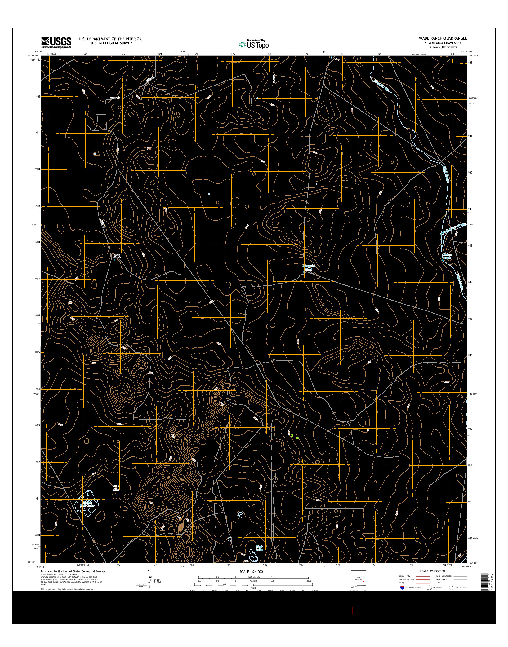 USGS US TOPO 7.5-MINUTE MAP FOR WADE RANCH, NM 2017