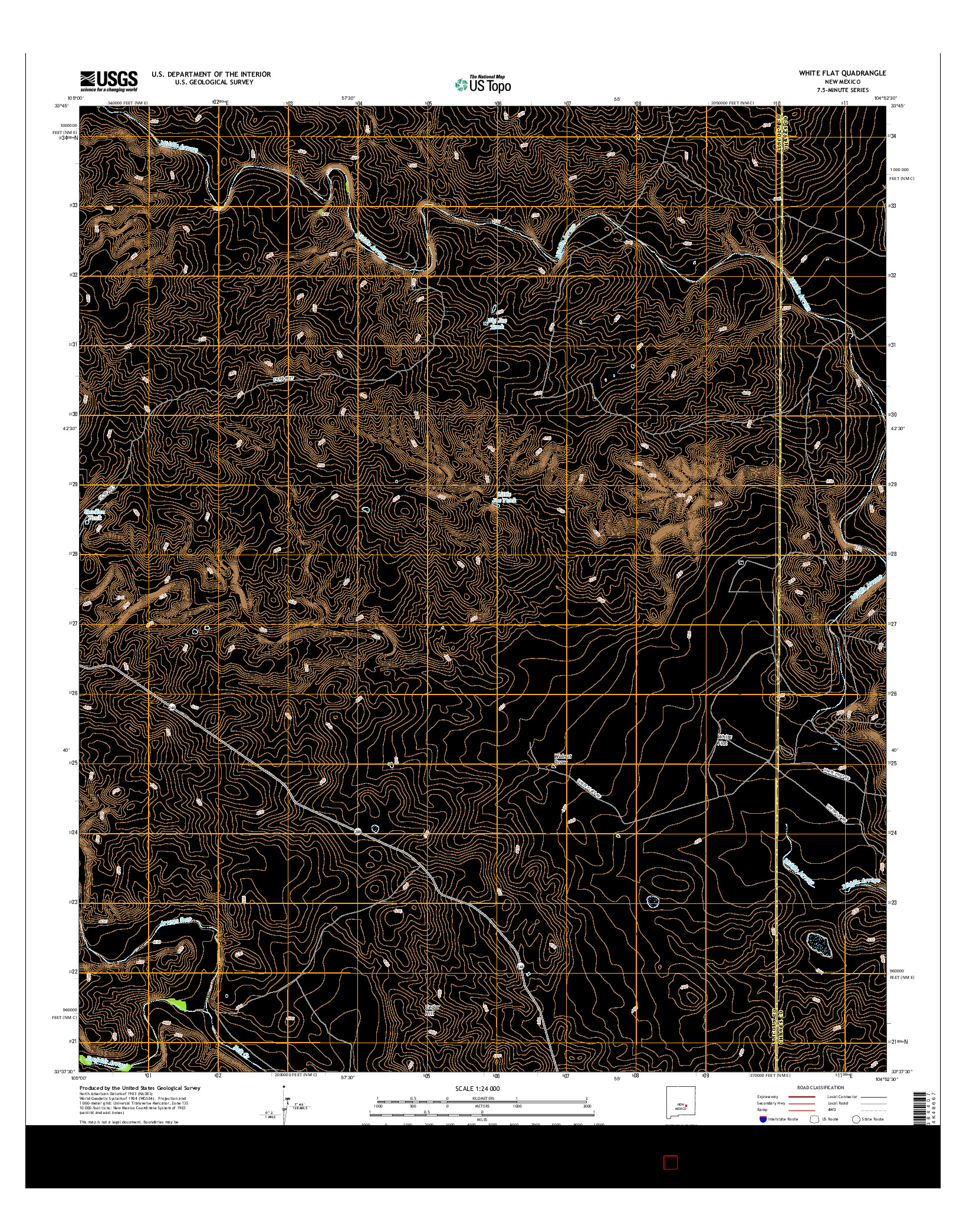 USGS US TOPO 7.5-MINUTE MAP FOR WHITE FLAT, NM 2017