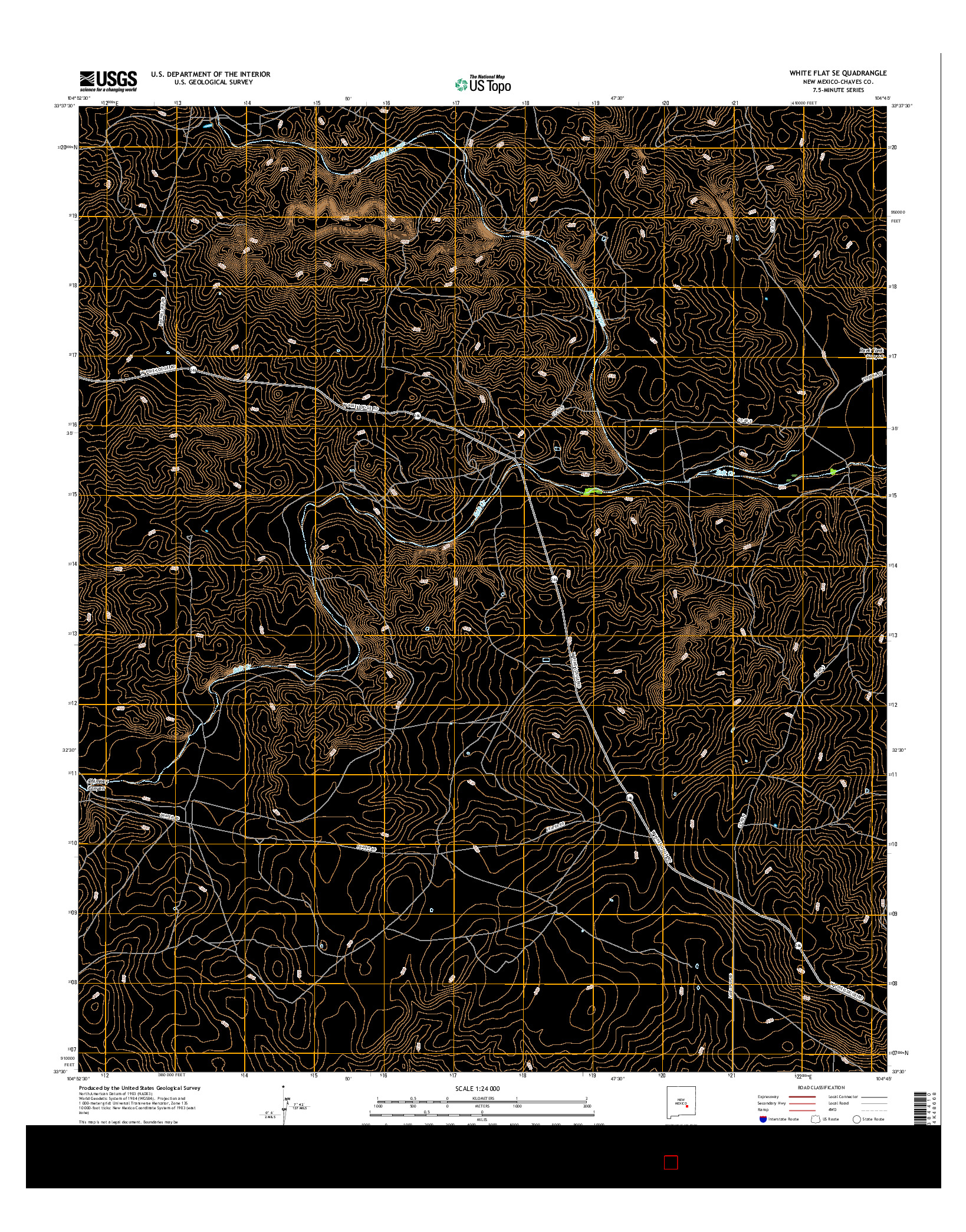 USGS US TOPO 7.5-MINUTE MAP FOR WHITE FLAT SE, NM 2017