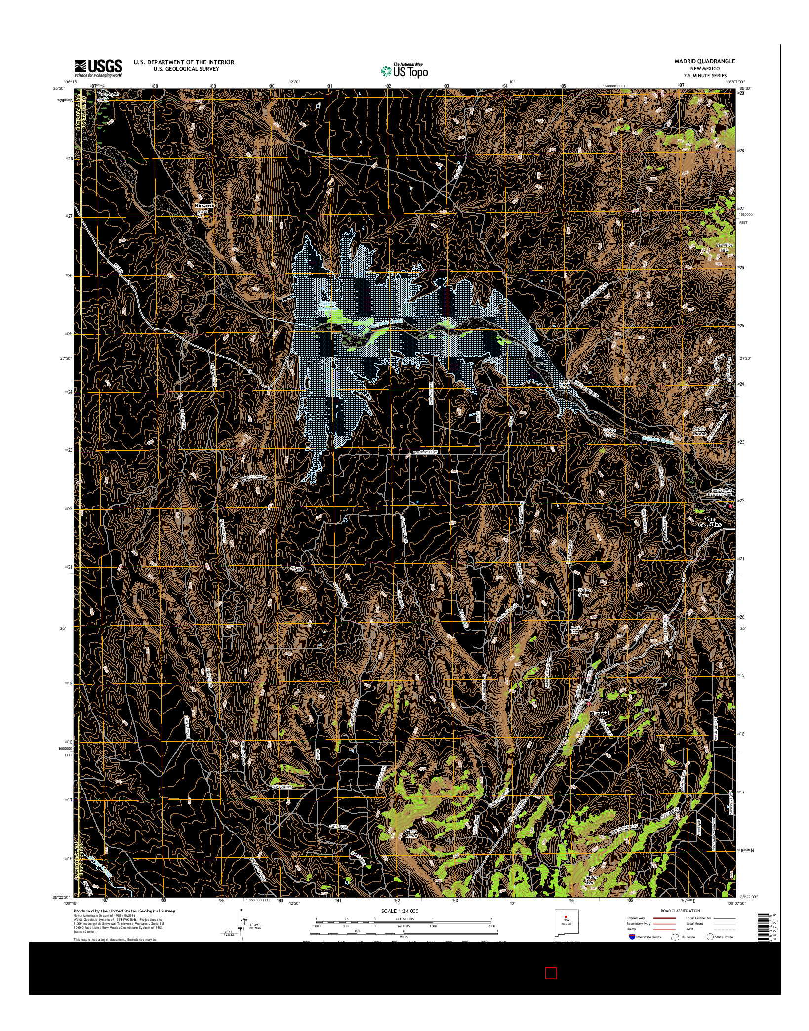 USGS US TOPO 7.5-MINUTE MAP FOR MADRID, NM 2017