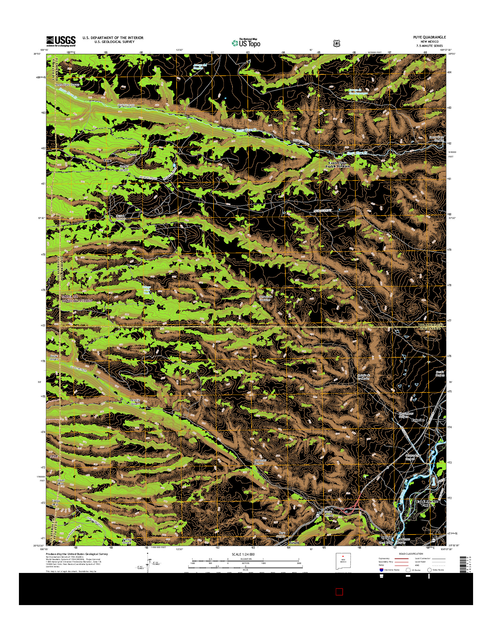 USGS US TOPO 7.5-MINUTE MAP FOR PUYE, NM 2017