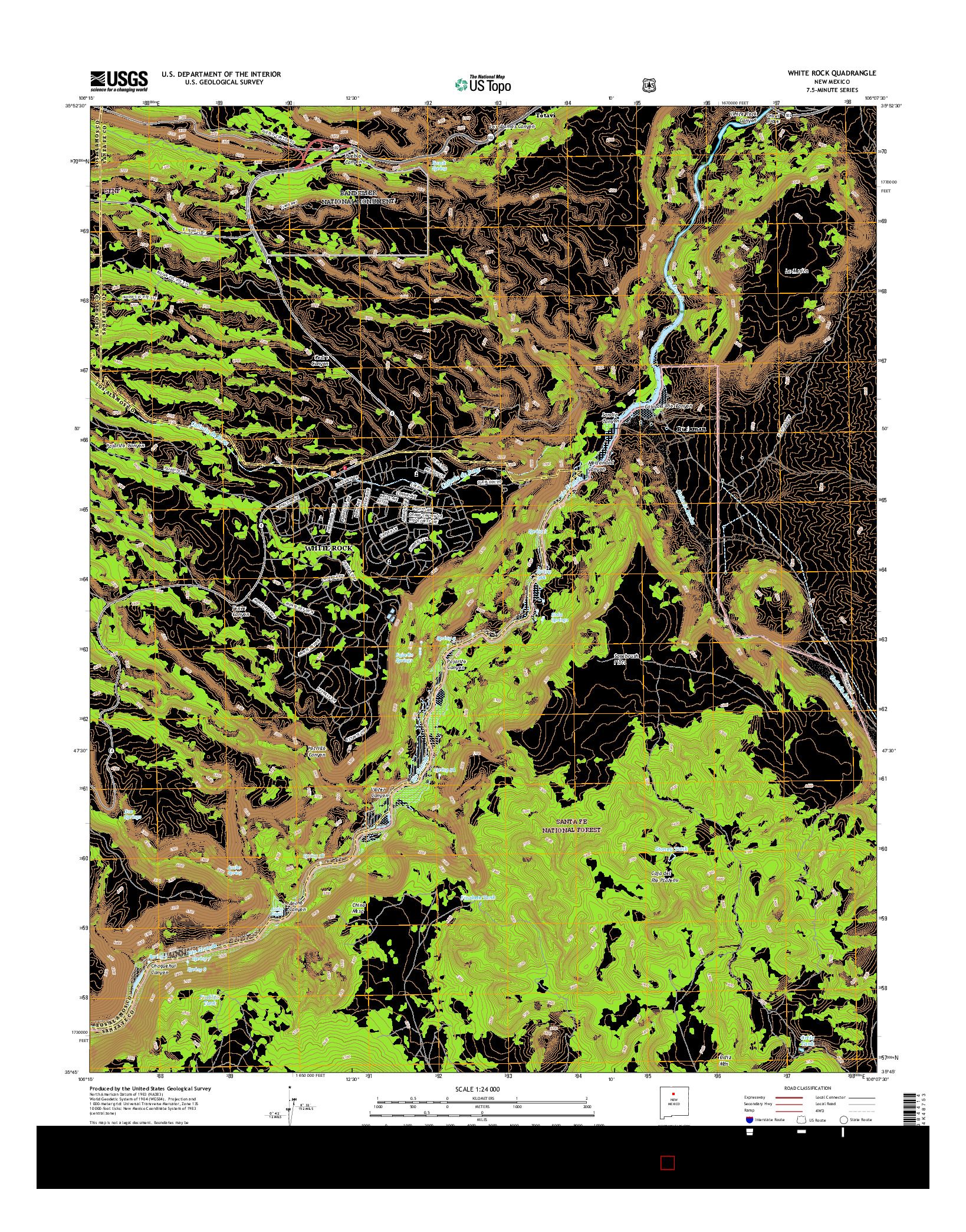 USGS US TOPO 7.5-MINUTE MAP FOR WHITE ROCK, NM 2017