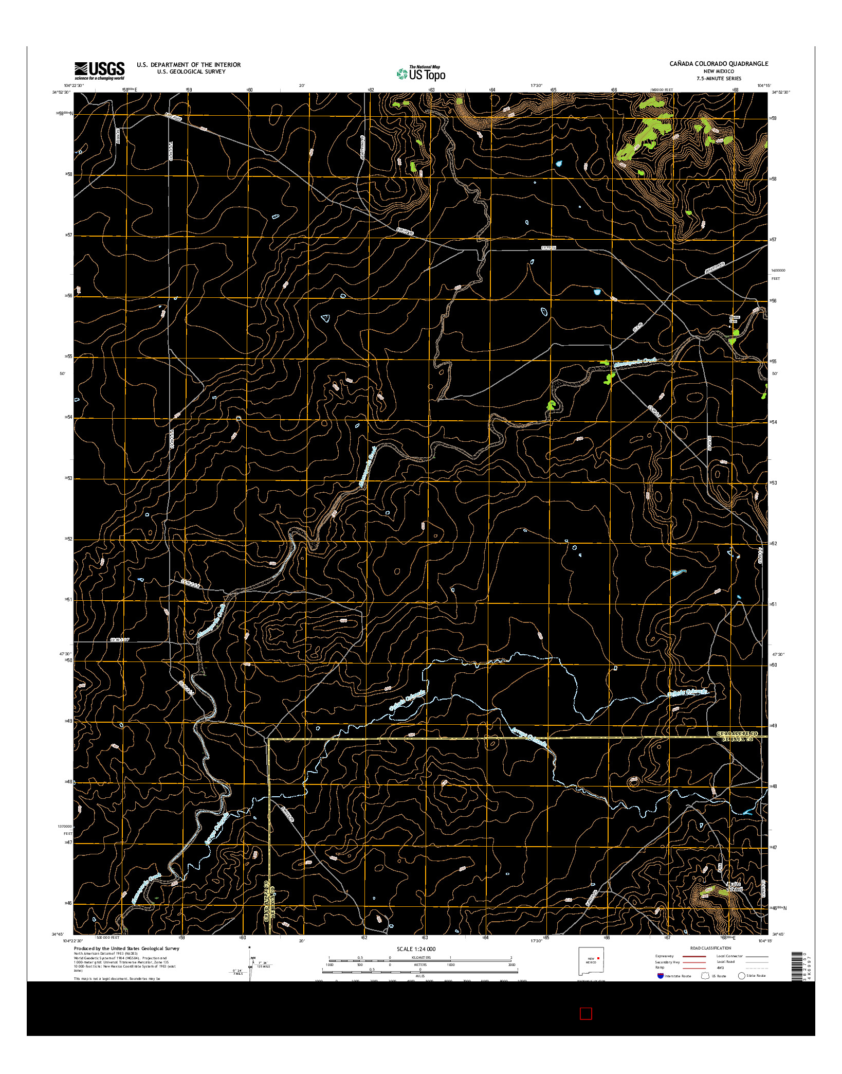 USGS US TOPO 7.5-MINUTE MAP FOR CAñADA COLORADO, NM 2017