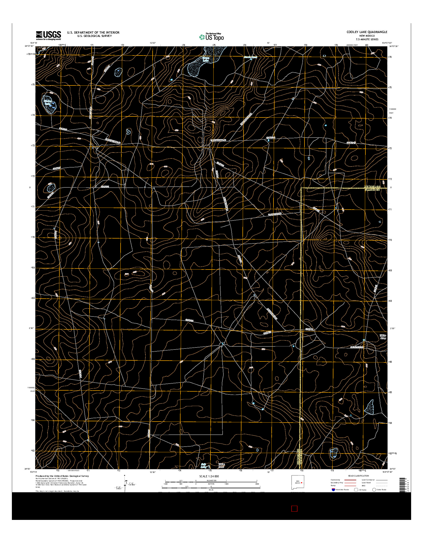 USGS US TOPO 7.5-MINUTE MAP FOR COOLEY LAKE, NM 2017