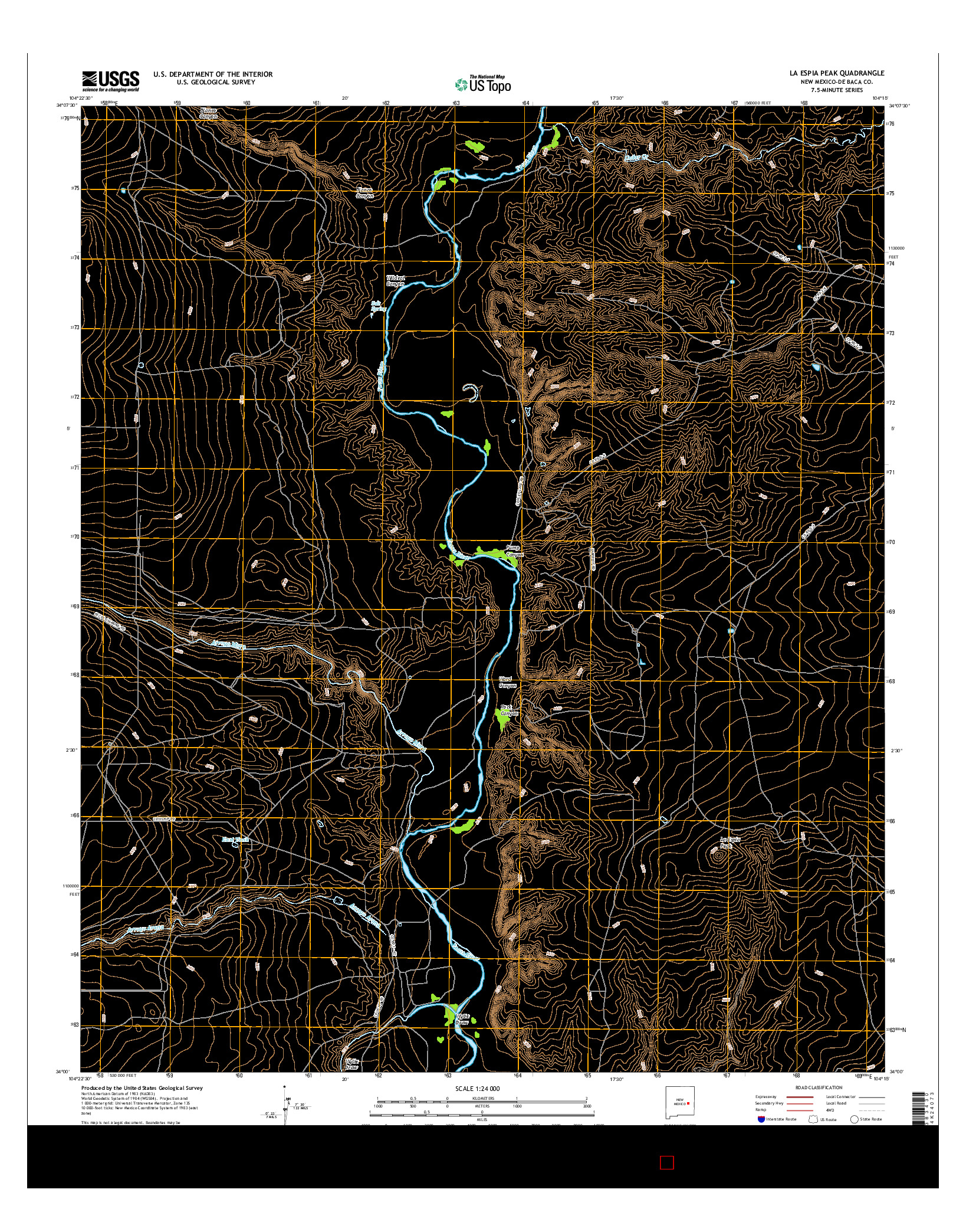 USGS US TOPO 7.5-MINUTE MAP FOR LA ESPIA PEAK, NM 2017